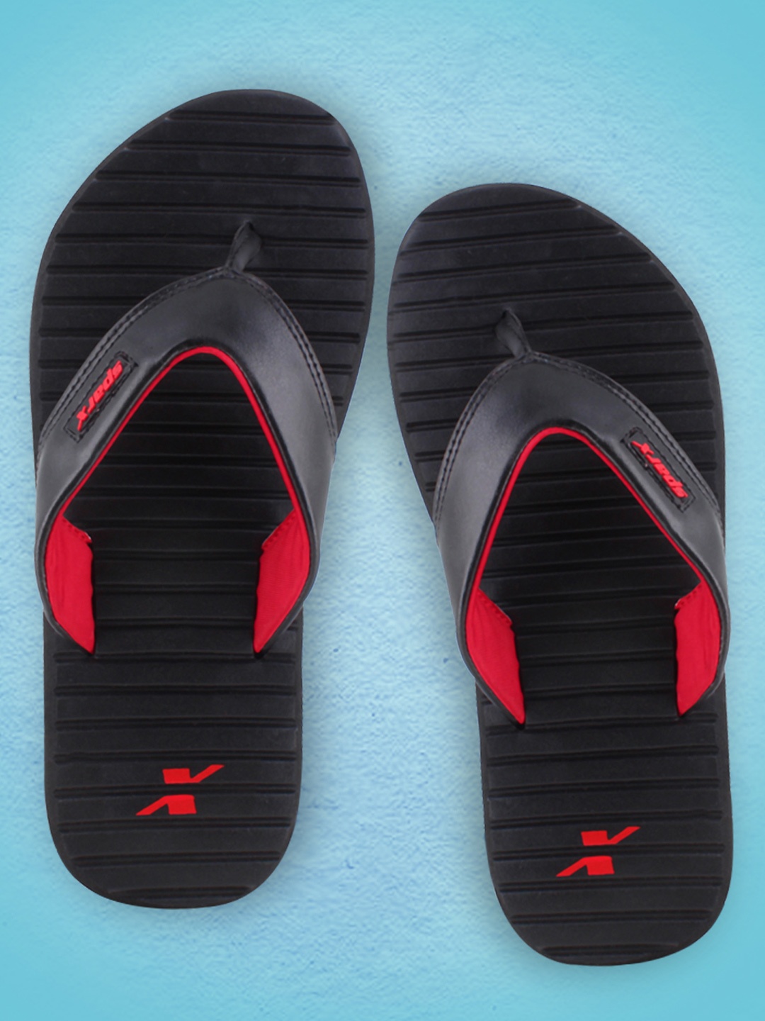 

Sparx Men Striped Thong Flip-Flops, Black