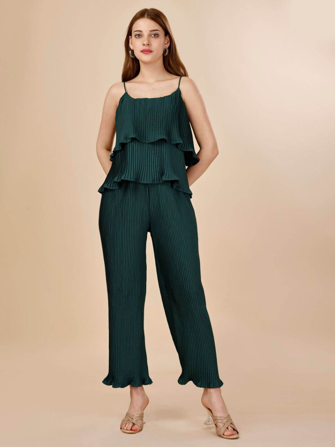 

Modestouze Attires Ruffles Tiered Top, Green