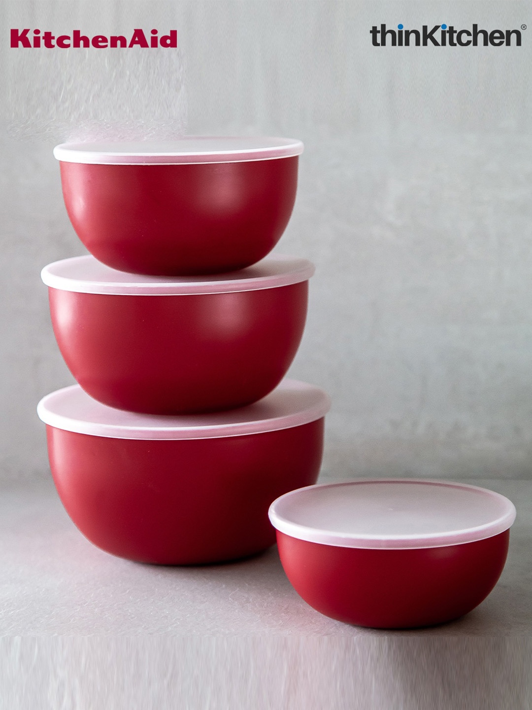 

KitchenAID Red 4 Pieces Prep Bowls with Lids