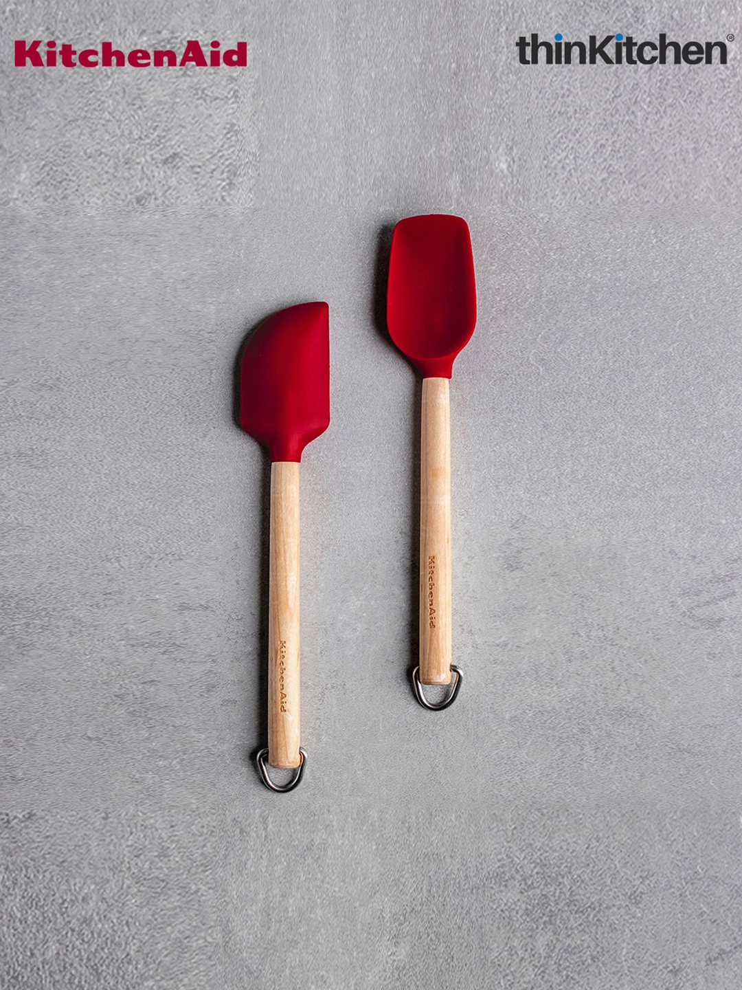 

KitchenAID 2-Pcs Red Mini Birchwood Spatulas