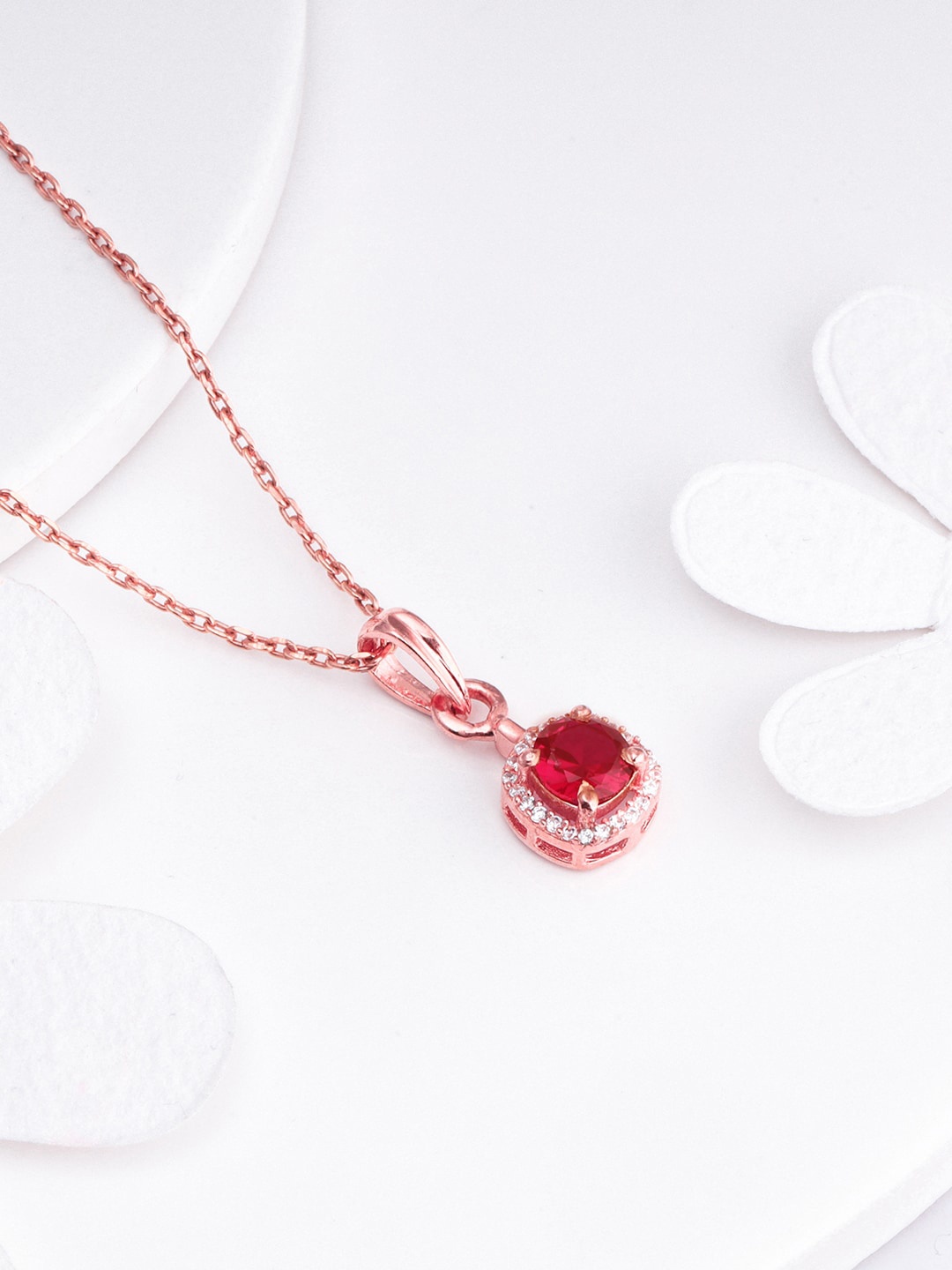 

GIVA 925 Sterling Silver Rose Gold-Plated Luminous Pendant With Chain