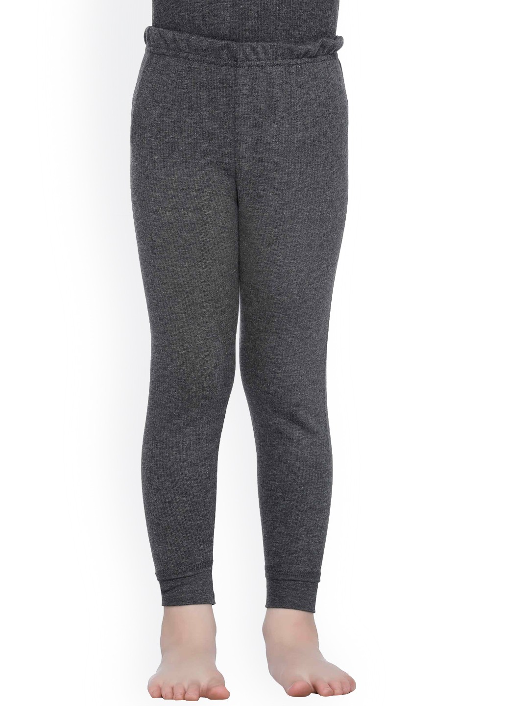 

BODYCARE INSIDER Kids Ribbed Cotton Thermal Bottoms, Charcoal