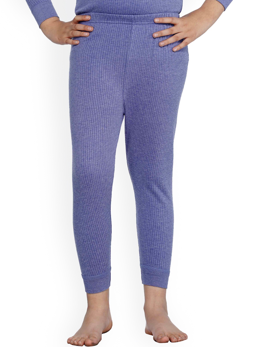 BODYCARE INSIDER Kids Ribbed Cotton Thermal Bottoms, Blue