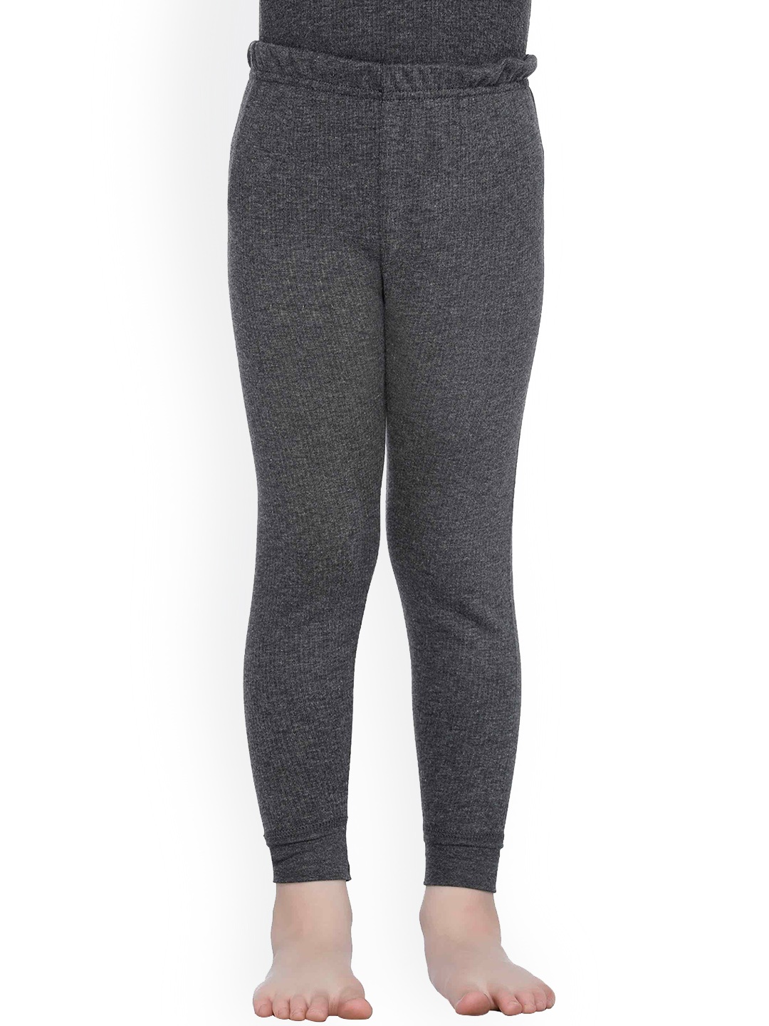 

BODYCARE INSIDER Kids Ribbed Cotton Thermal Bottoms, Charcoal