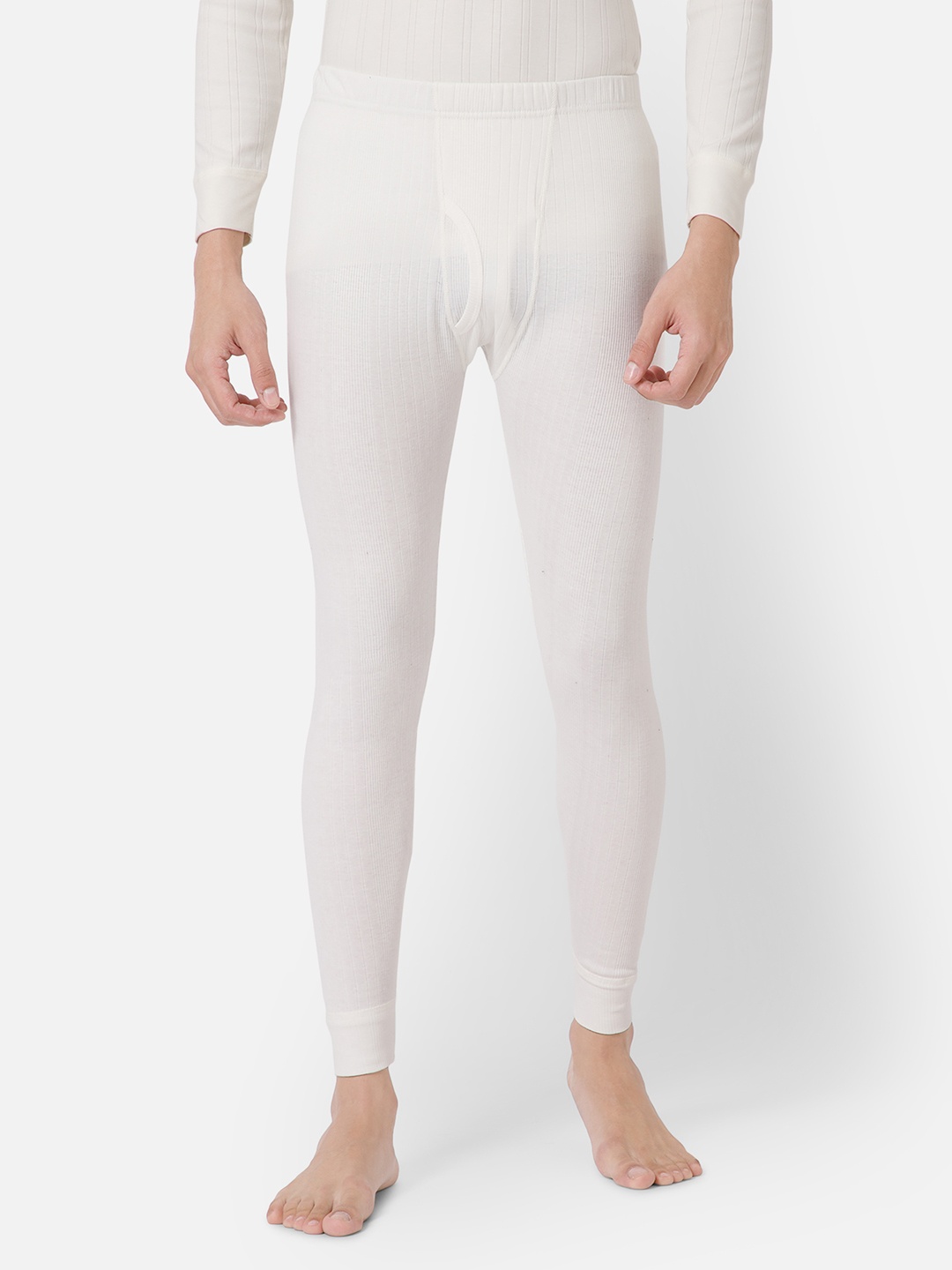 

BODYCARE INSIDER Men Cotton Mid-Rise Thermal Bottoms, White