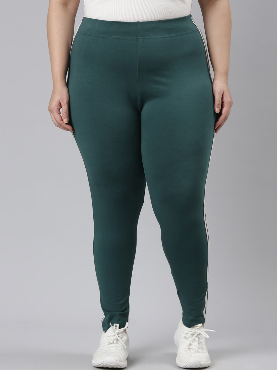 

Go Colors Plus Size High-Rise Fitness Ankle Length Tights, Green