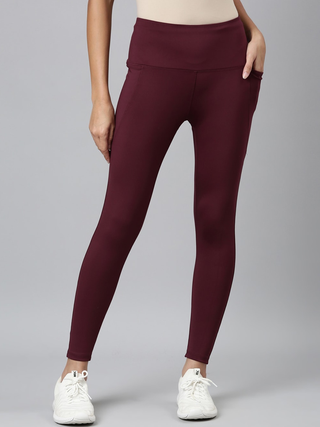 

Go Colors Ankle Length Fitness Tights, Maroon