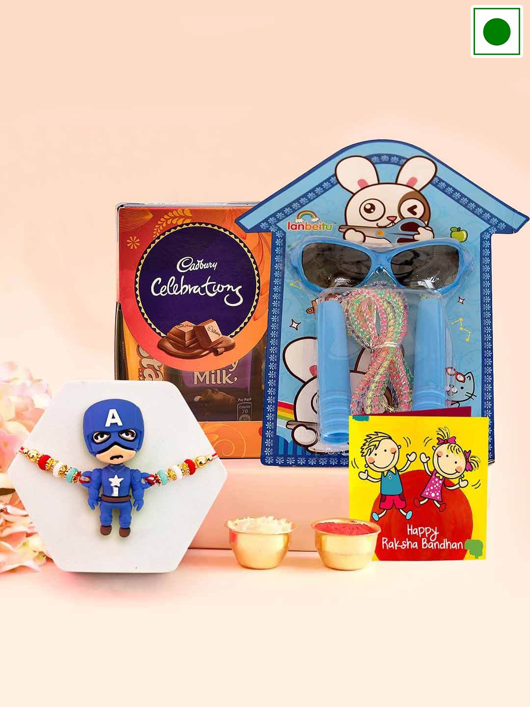 

TIED RIBBONS Kids Rakhi With Chocolates & Return Gift Pack, Blue