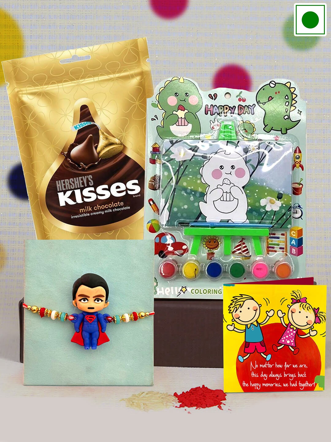 

TIED RIBBONS Kids Superman Rakhi With Chocolates-36g & Return Gift Pack, Red