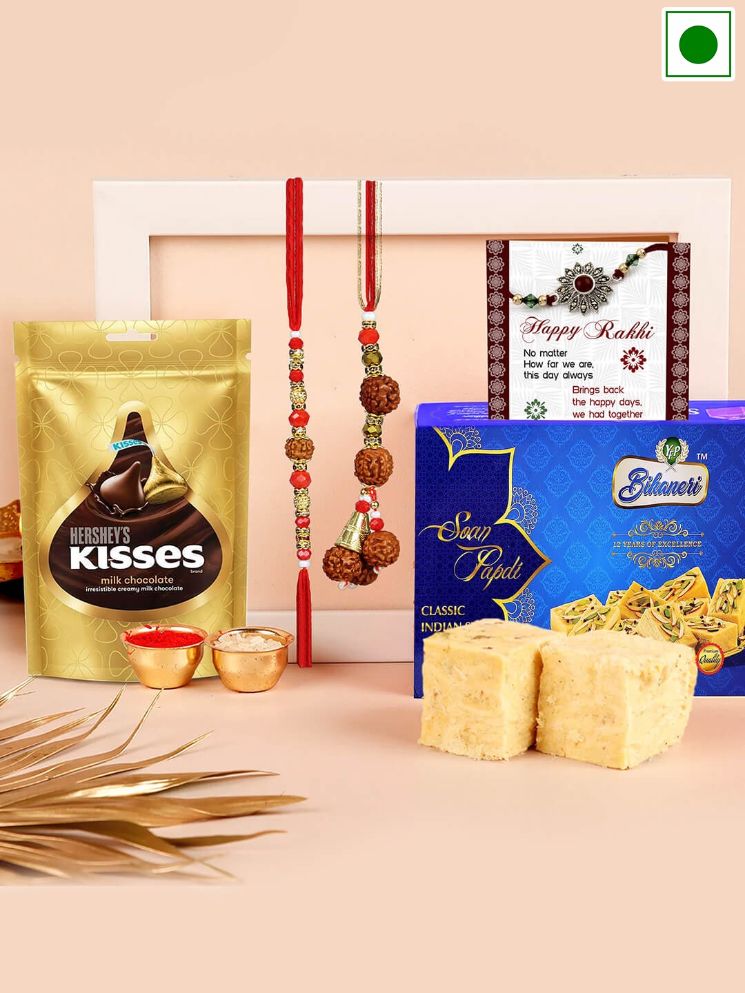 

TIED RIBBONS Sweets and Chocolates Gift Pack With Bhaiya Bhabhi Rakhi, Red