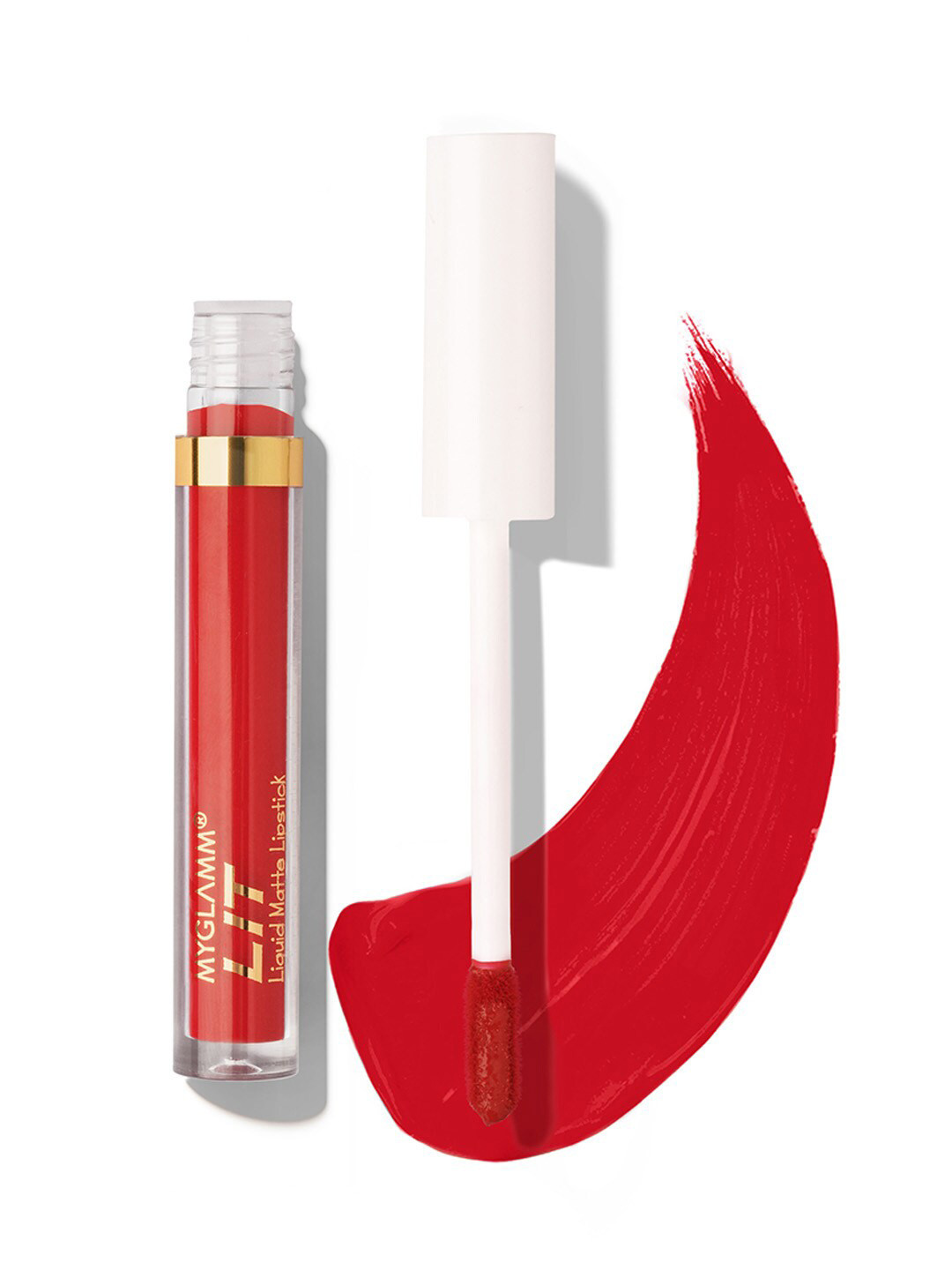 

MyGlamm LIT Liquid Matte Smudge-Proof Lipstick with Moringa Oil 1.6ml - Fire, Red