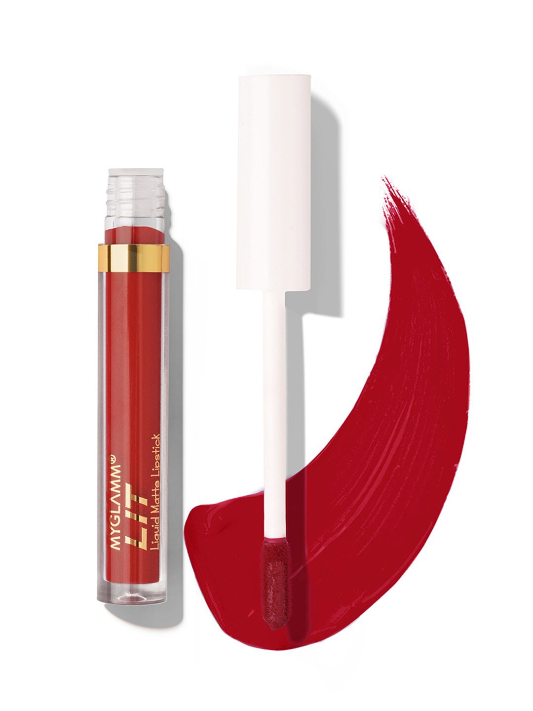 

MyGlamm Long-Lasting & Smudge-Proof LIT Liquid Matte Lipstick 1.6ml - CU46, Red