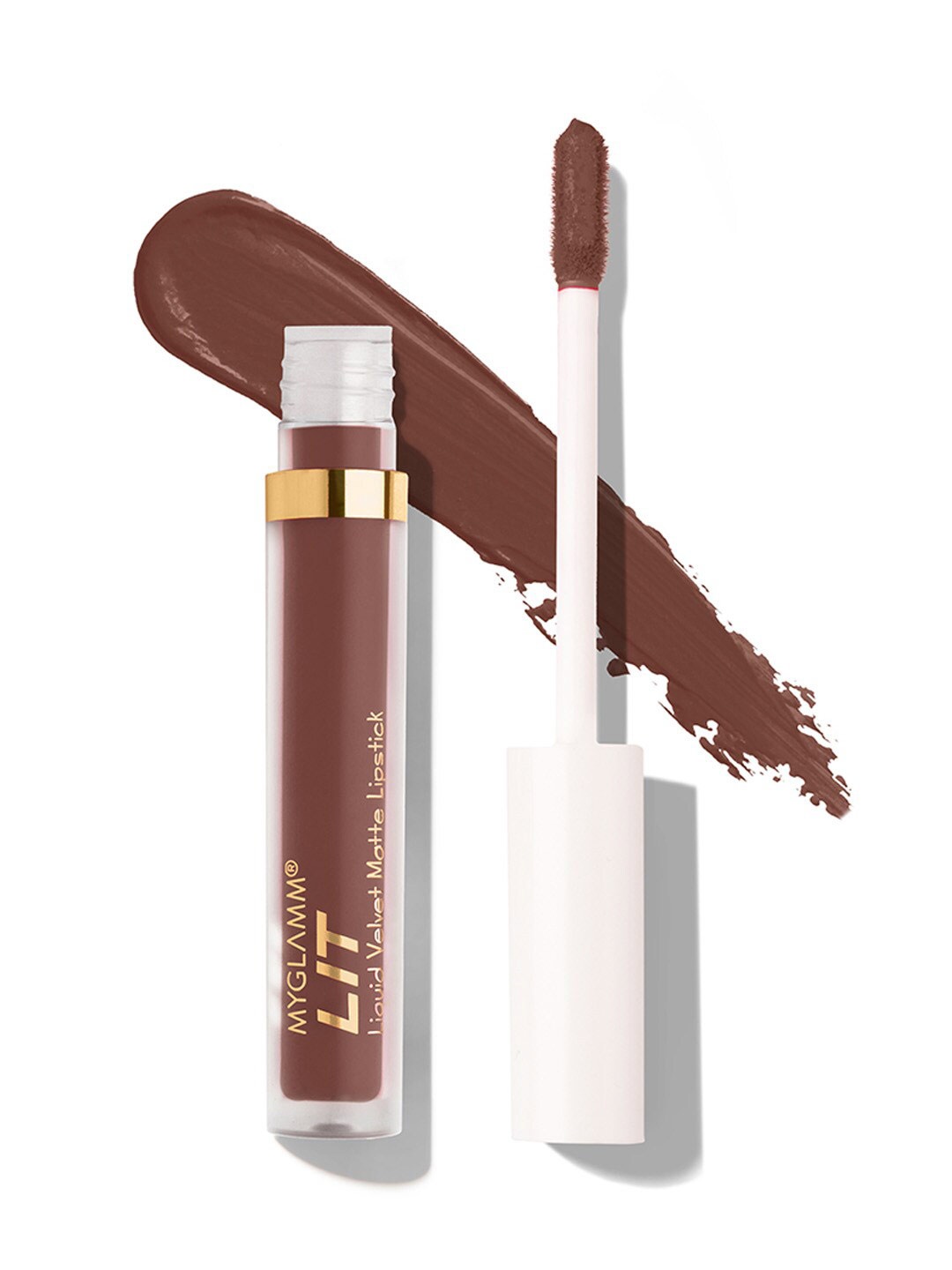 

MyGlamm LIT Non-Drying Liquid Velvet Matte Lipstick with Vitamin E 1.6ml - Thank You Next, Brown