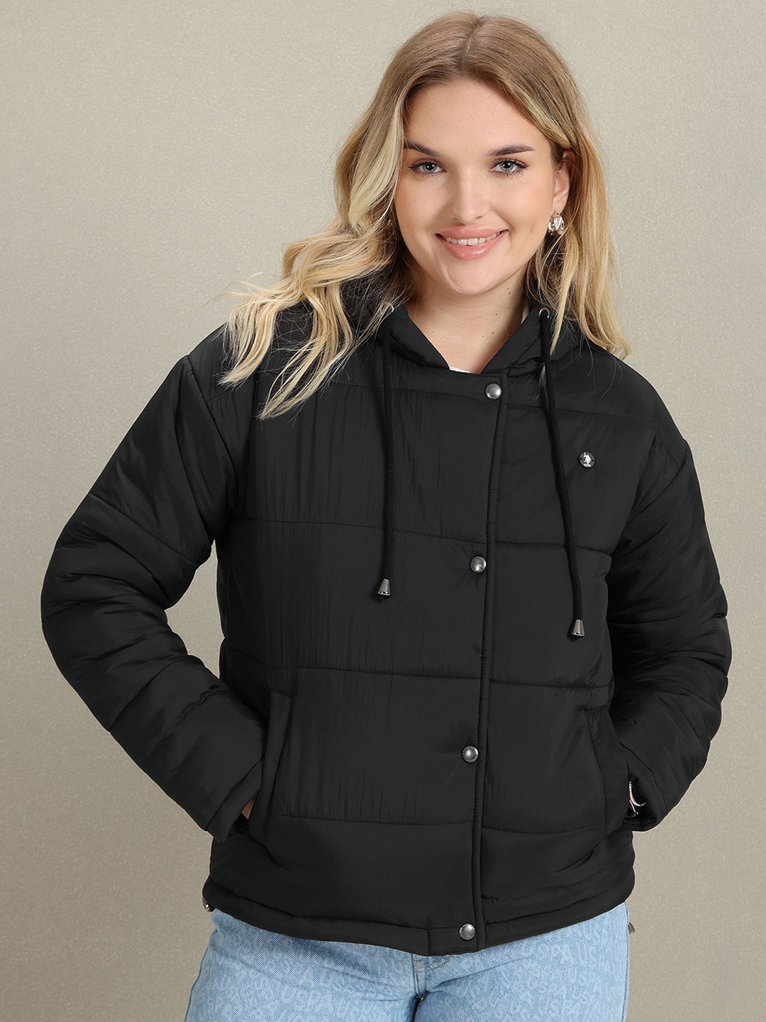 

U.S. Polo Assn. Women Hooded Padded Jacket, Black