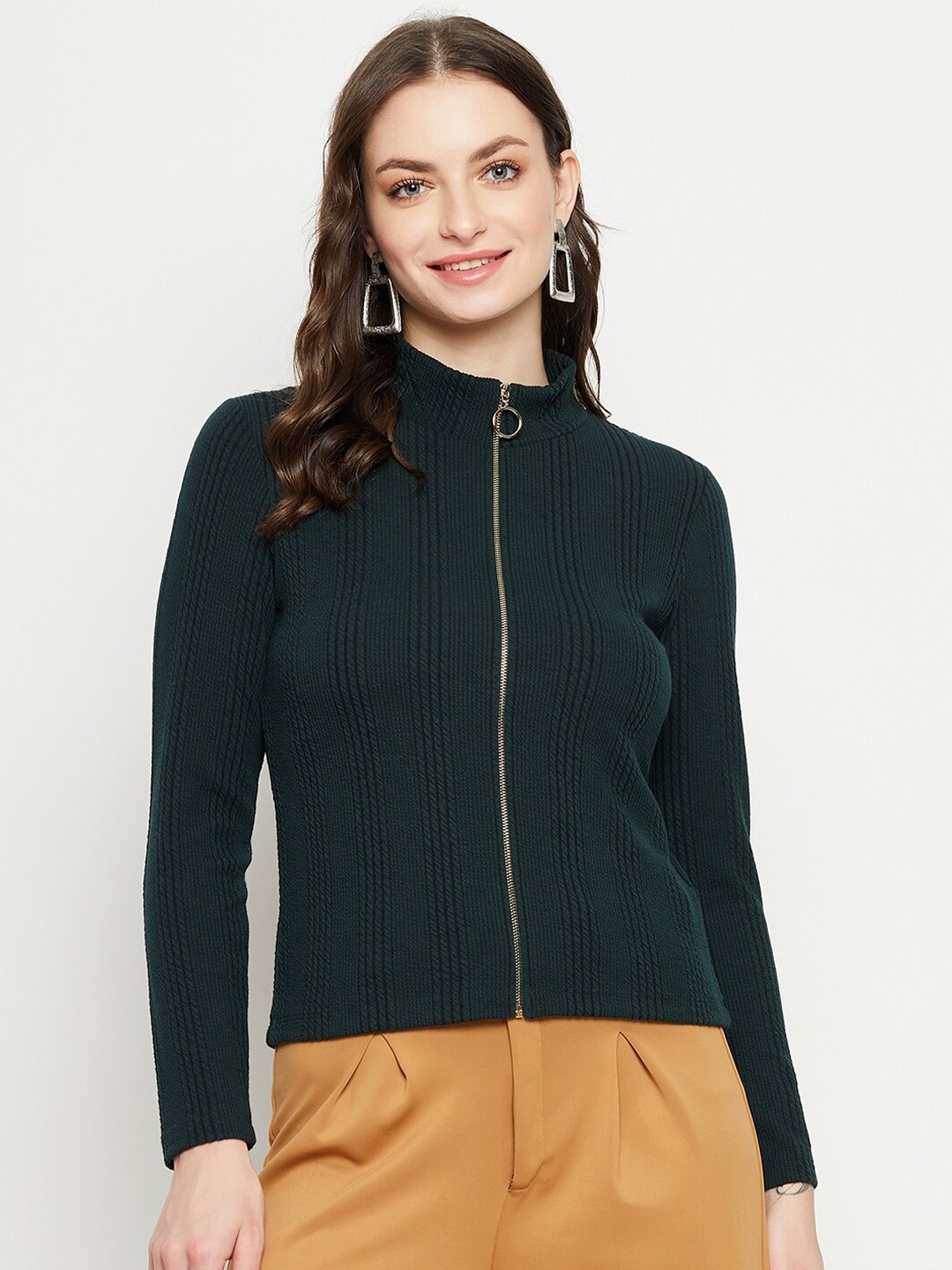 

Madame Self Designed High Neck Regular Top, Green