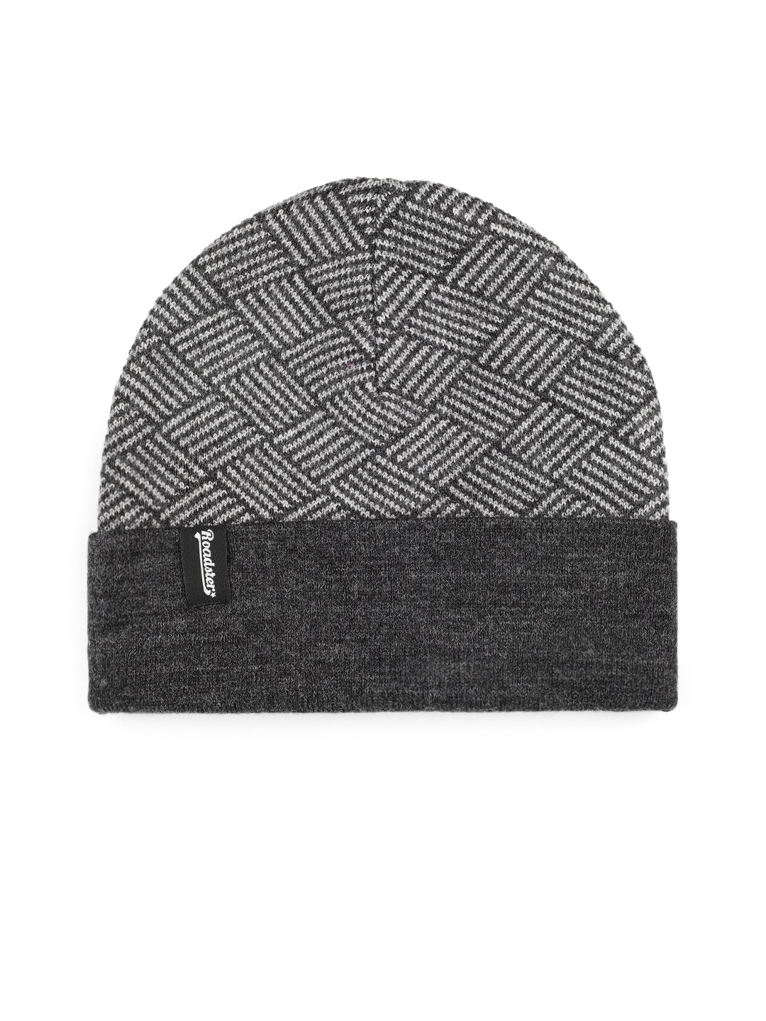 

Roadster Unisex Self Design Beanie, Grey