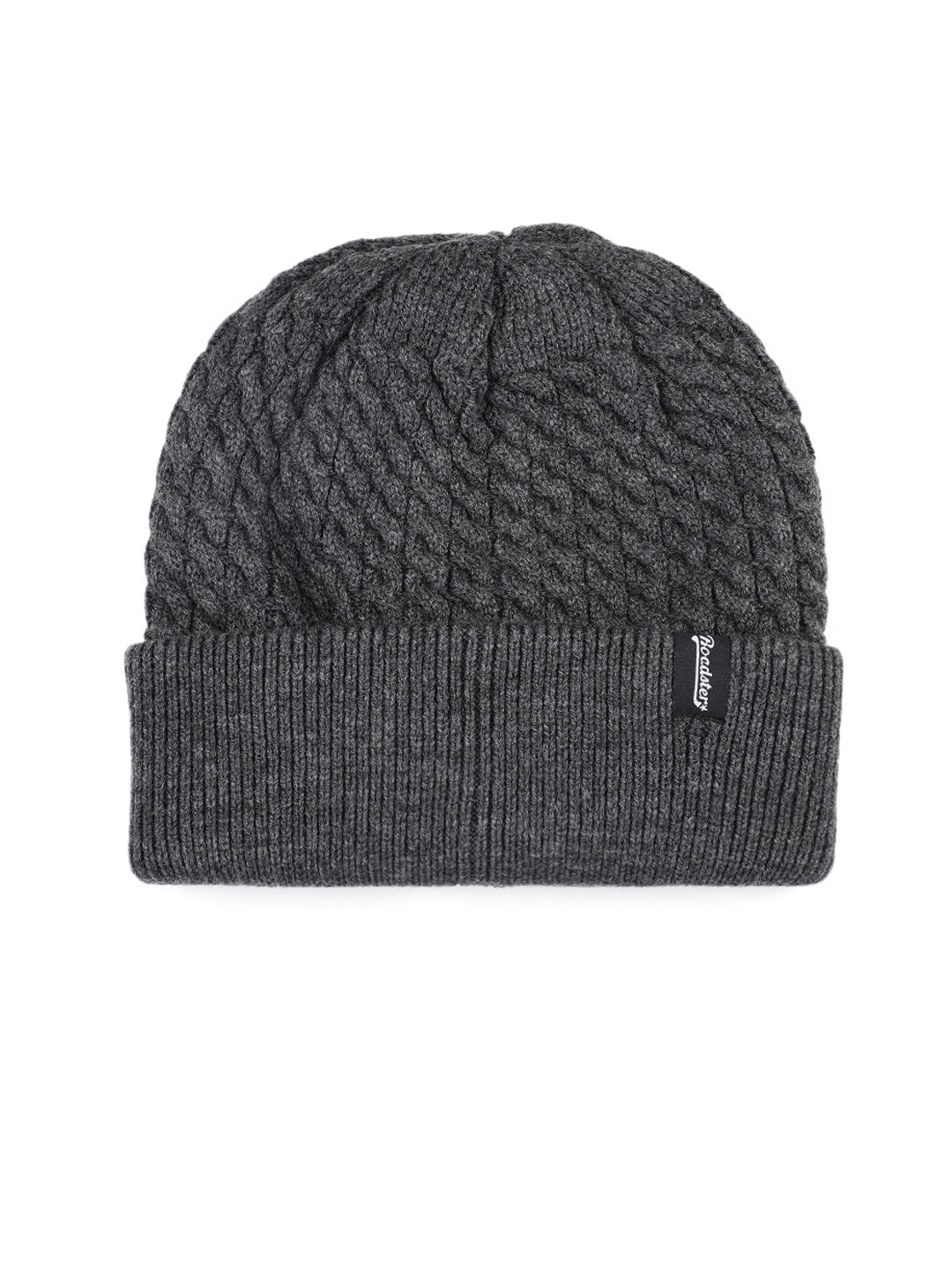 

Roadster Unisex Self Design Beanie, Charcoal