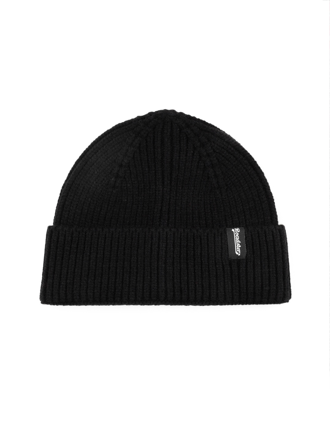 

Roadster Unisex Self Design Beanie, Black