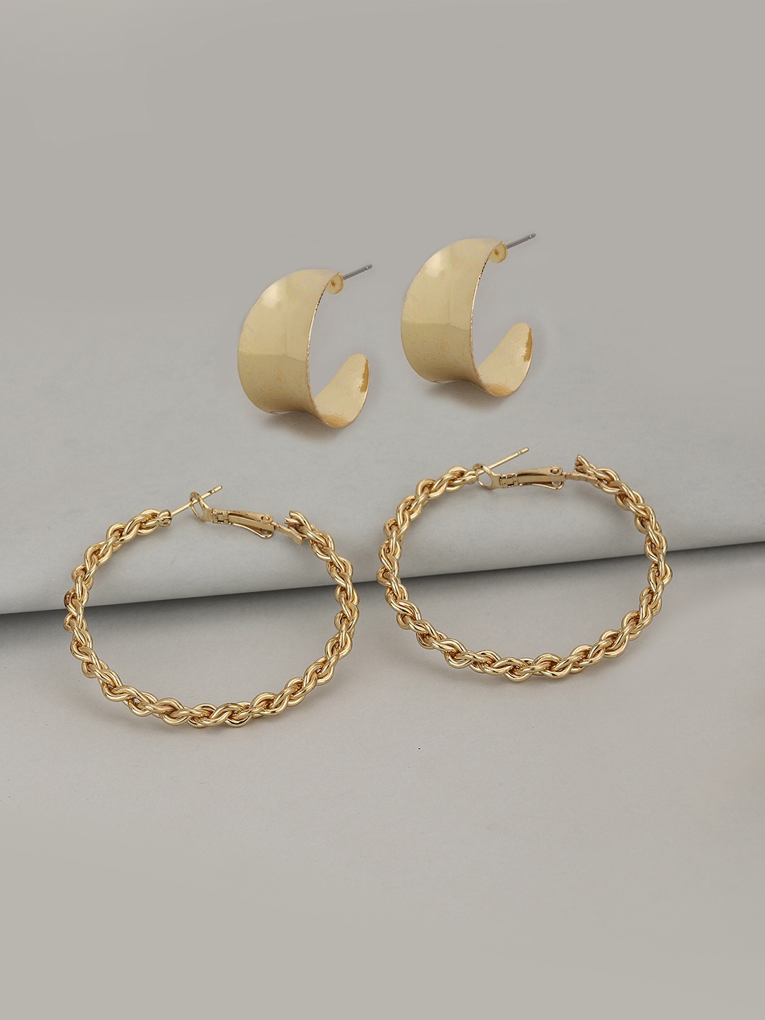 

Carlton London Pack Of 2 Gold-Plated Circular Hoop Earrings