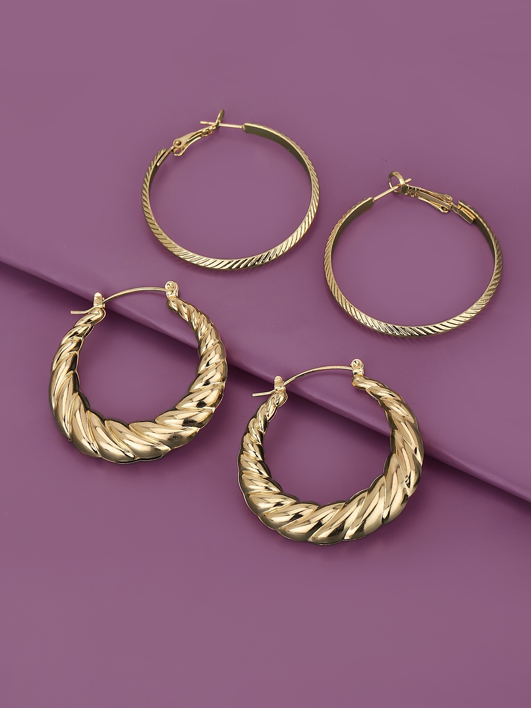 

Carlton London Pack Of 2 Gold-Plated Circular Hoop Earrings