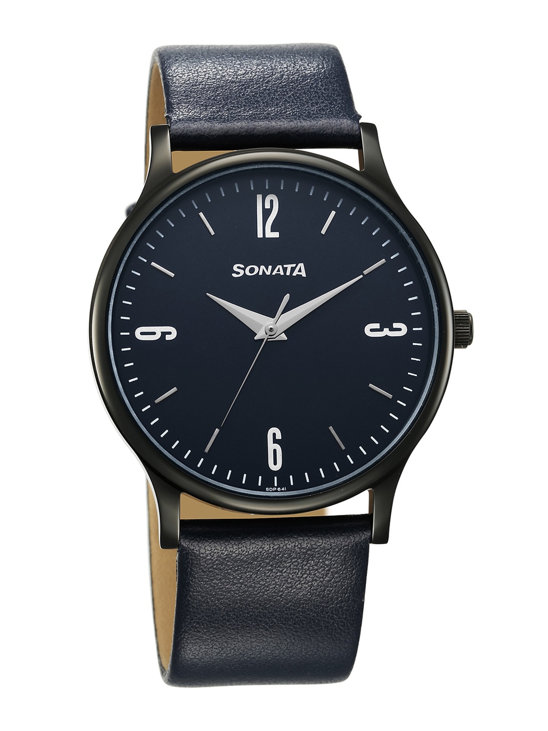 

Sonata Men Brass Dial & Leather Straps Analogue Watch 77105NL11W, Blue