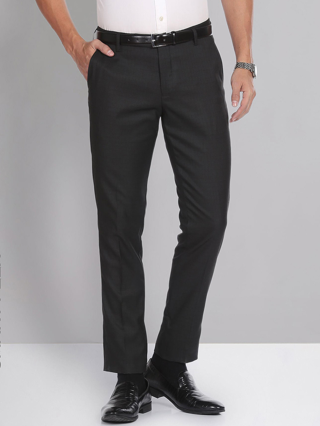 

AD By Arvind Men Slim Fit Formal Trousers, Grey