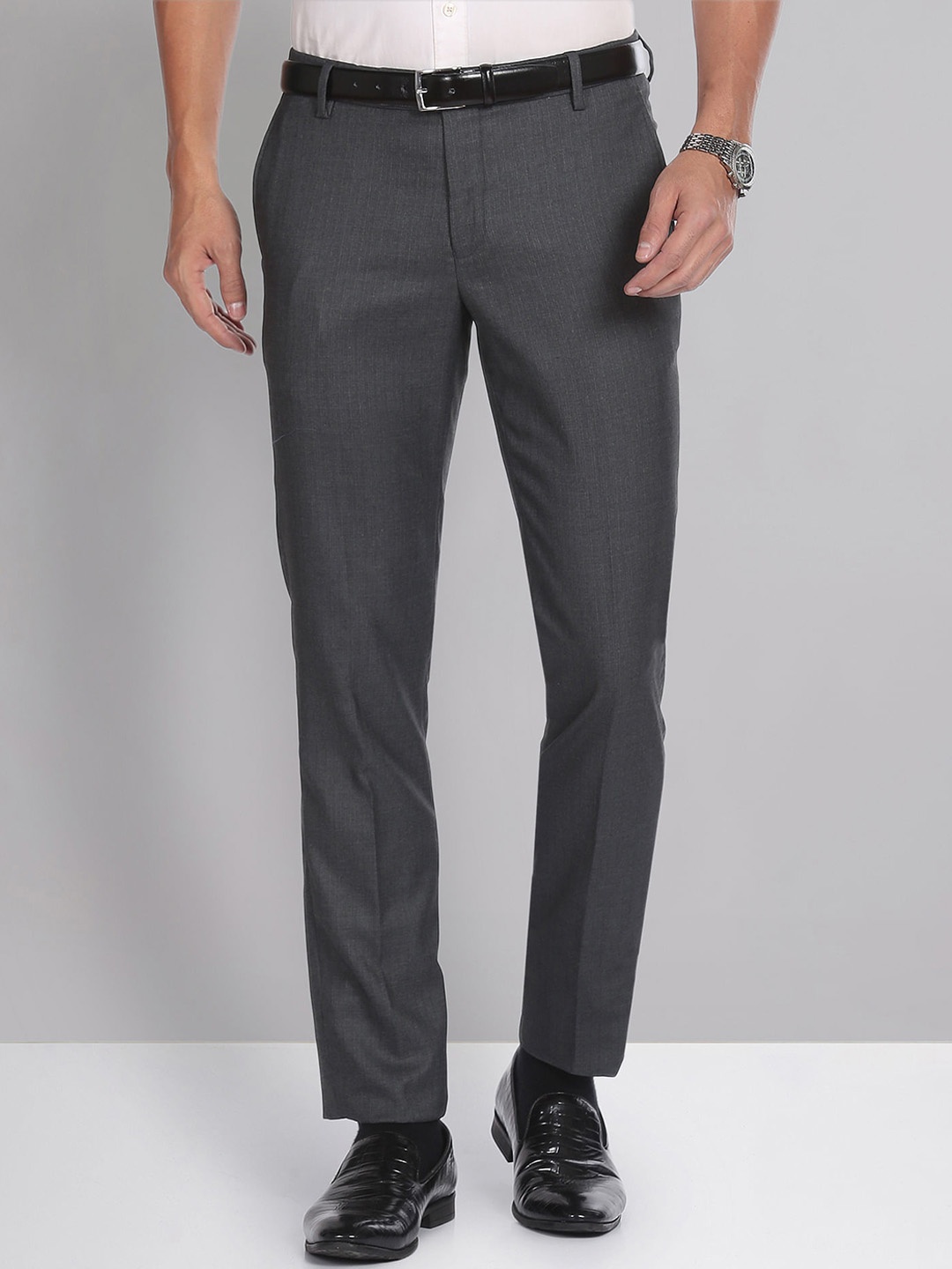 

AD By Arvind Men Slim Fit Formal Trousers, Grey
