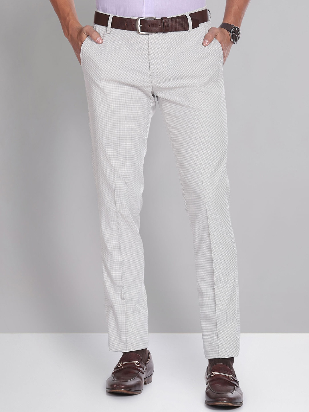 

AD By Arvind Men Slim Fit Formal Trousers, Grey