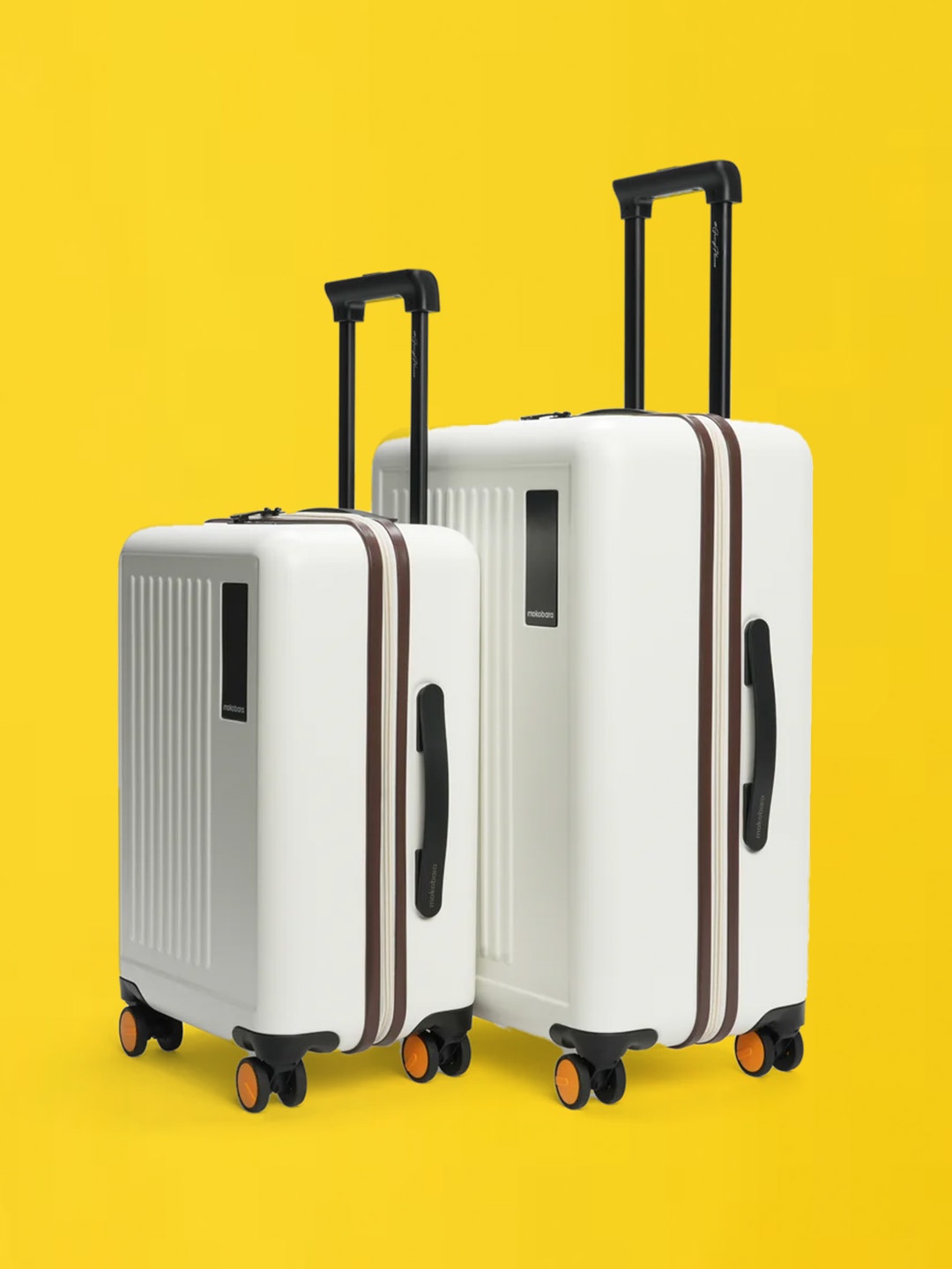

MOKOBARA The Transit Set Of 2 Textured Hard-Sided Trolley Bags, White