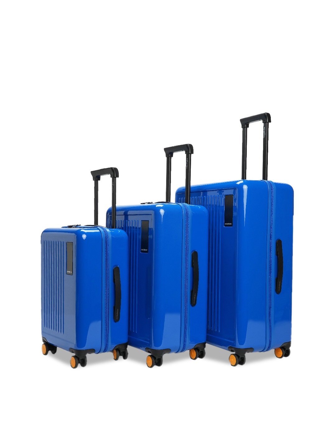 

MOKOBARA The Transit Set Of 3 Textured Hard-Sided Trolley Bag, Blue