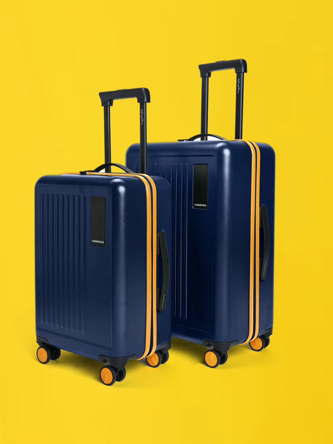 

MOKOBARA The Transit Set Of 2 Textured Hard-Sided Trolley Bags, Navy blue