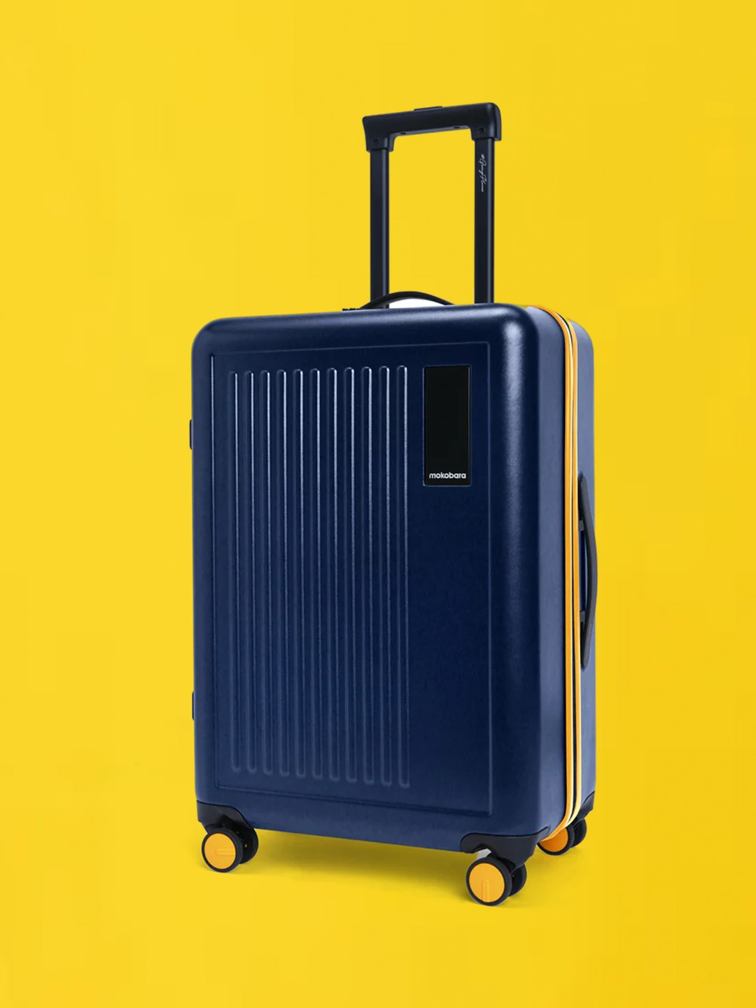 

MOKOBARA The Transit Textured Hard-Sided Trolley Bag- 64 cm, Navy blue