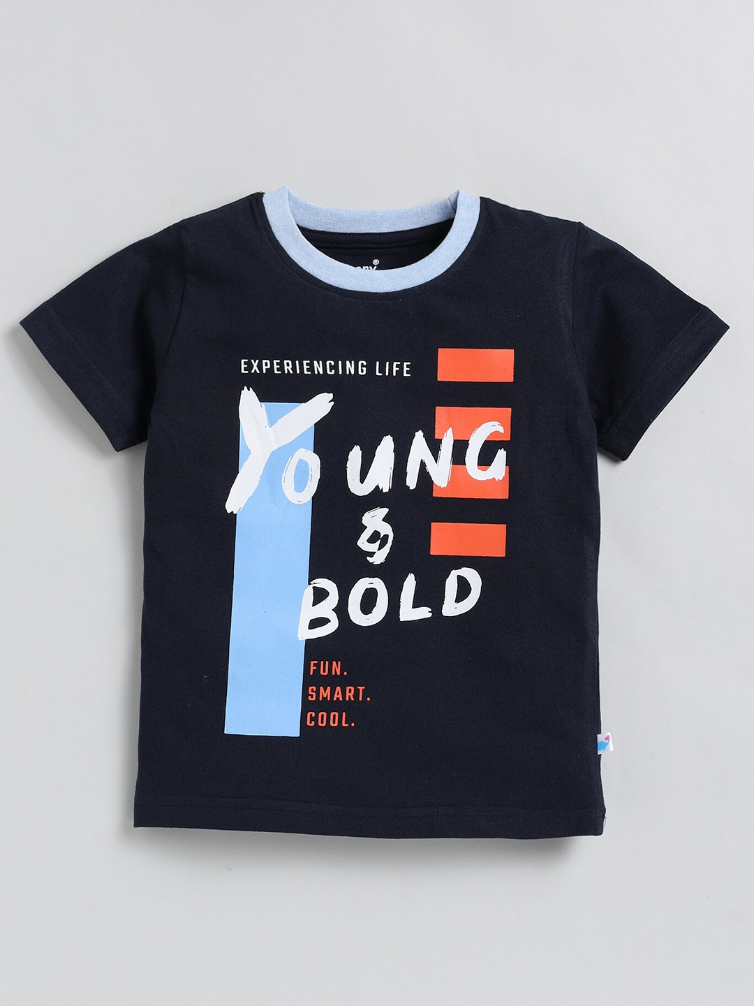 

Toonyport Boys Typography Printed Cotton T-Shirt, Navy blue