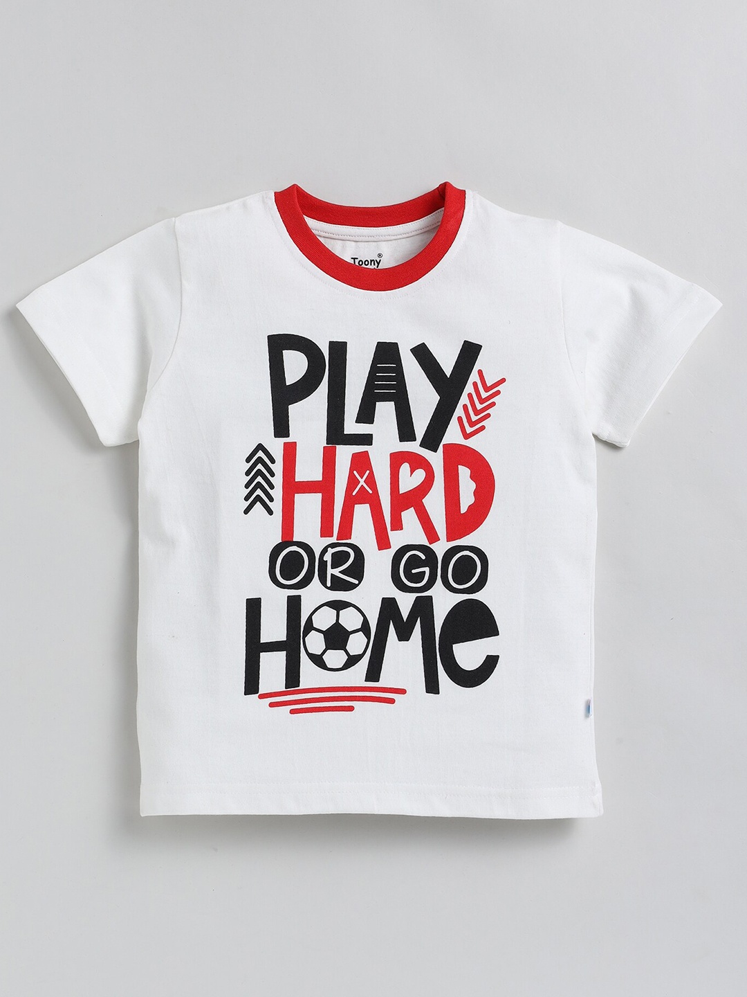 

Toonyport Boys Typography Printed Cotton T-Shirt, White