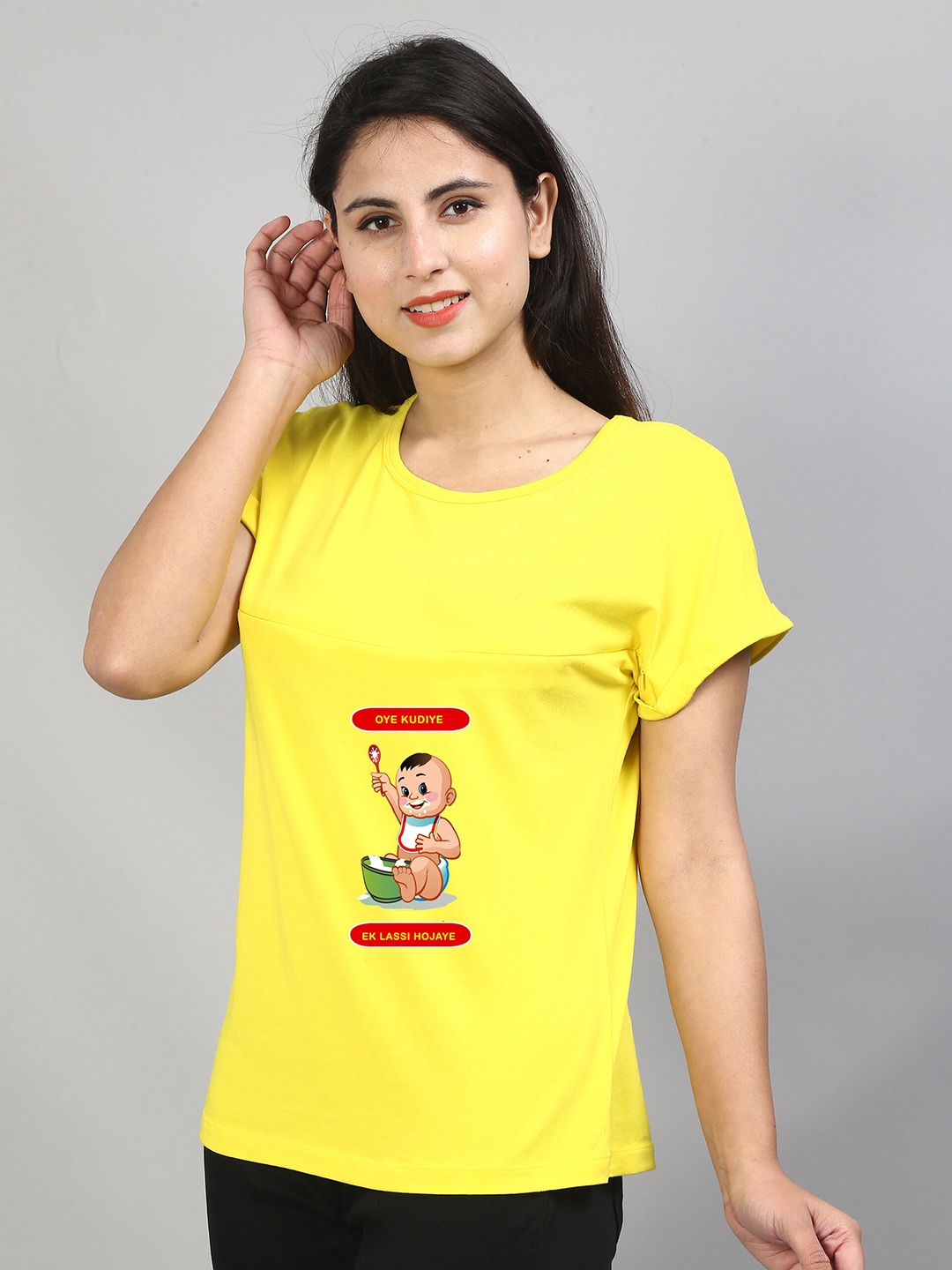 

SillyBoom Graphic Printed Maternity And Feeding T-shirt, Yellow