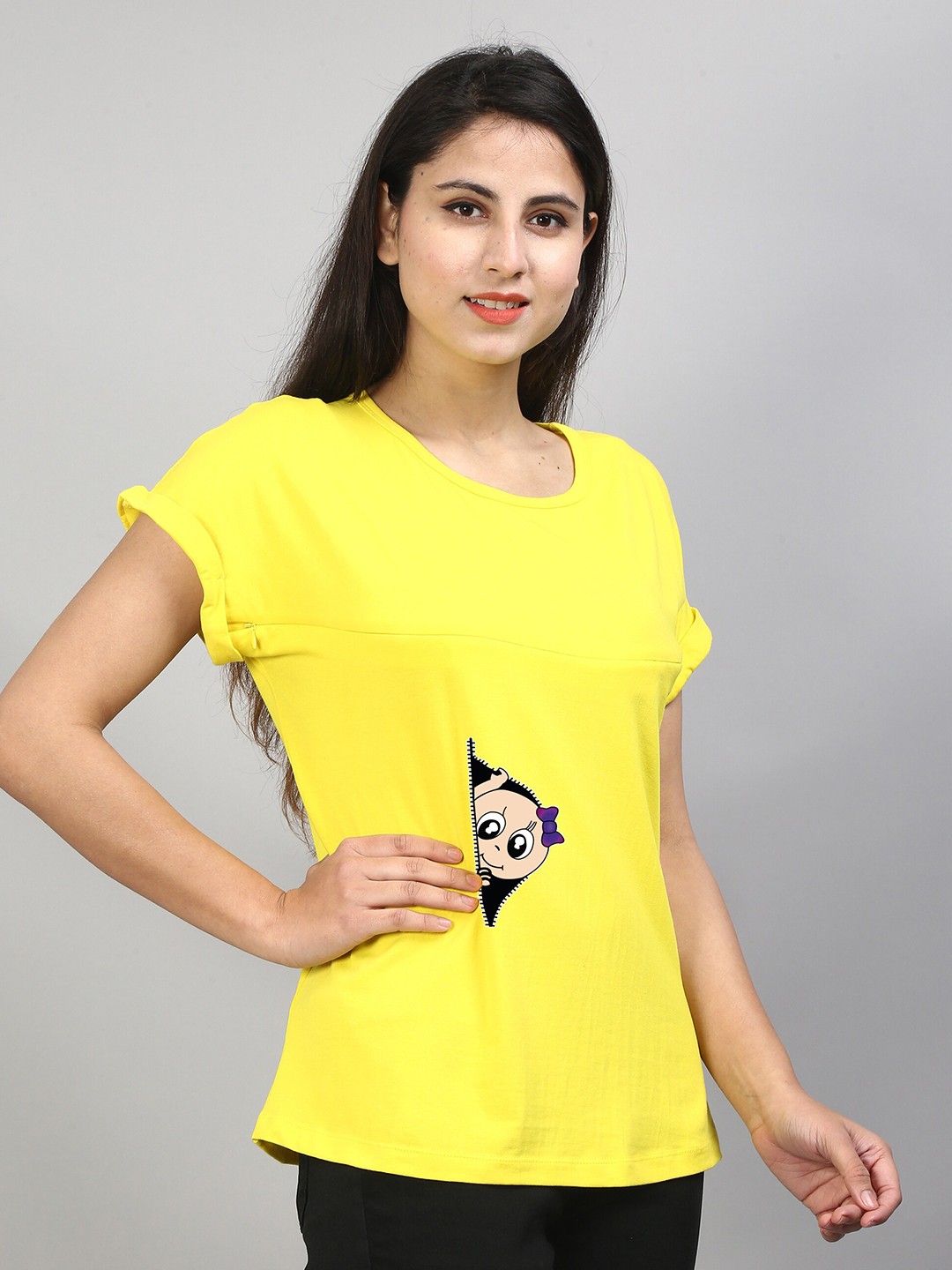 

SillyBoom Graphic Printed Maternity T-shirt, Yellow