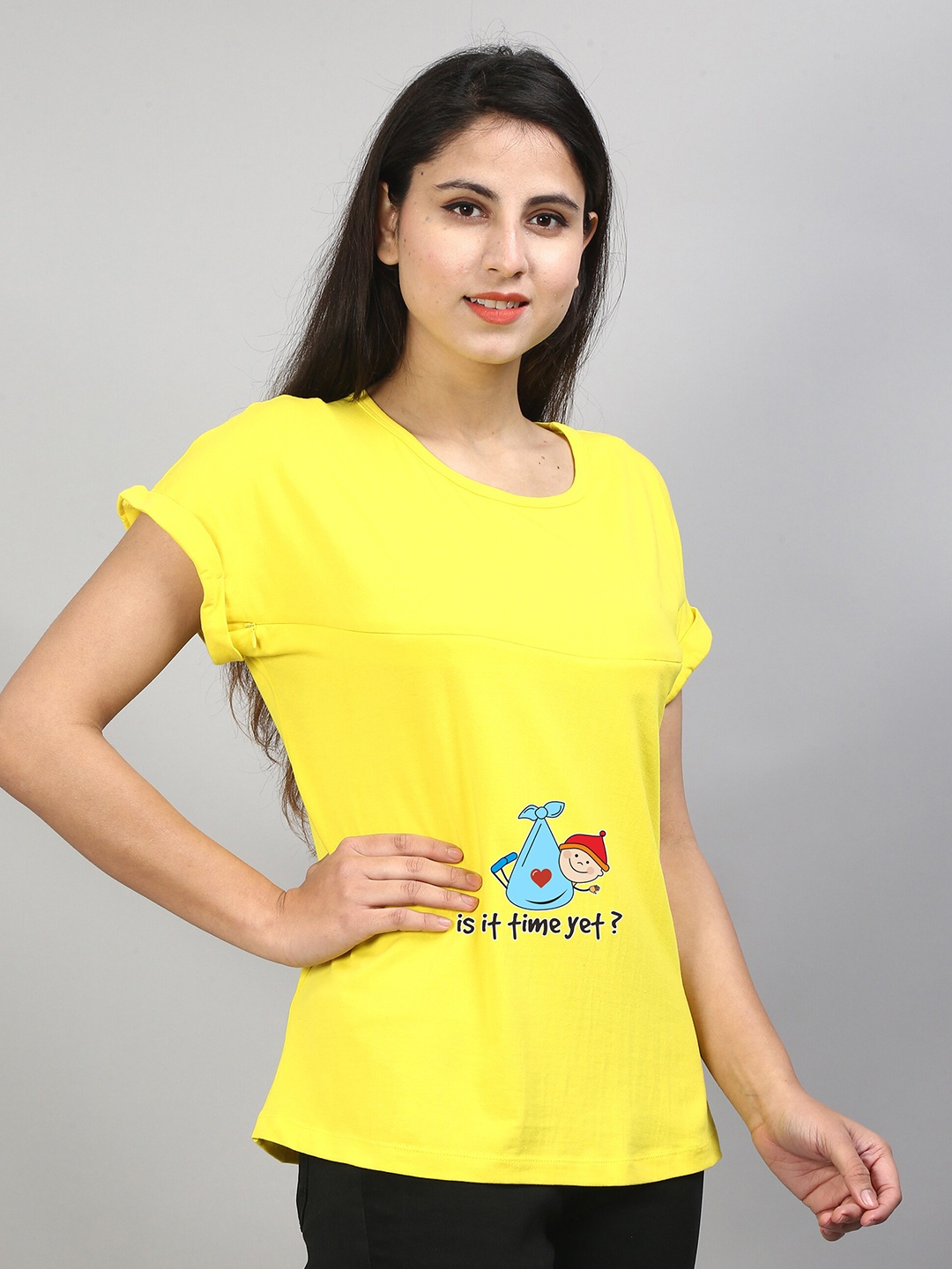 

SillyBoom Graphic Printed Maternity T-shirt, Yellow