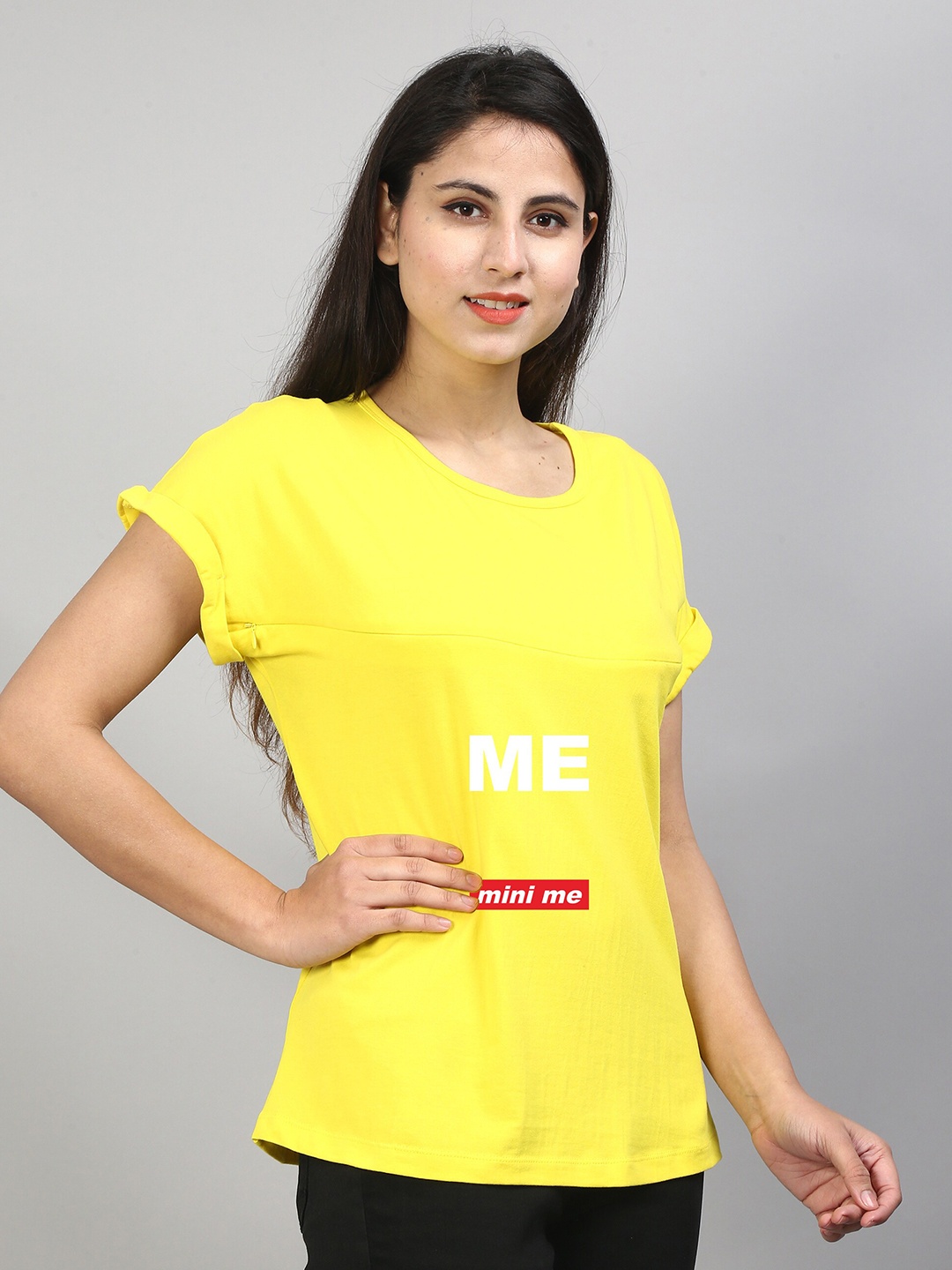 

SillyBoom Typography Printed Extended Sleeves Cotton Feeding T-shirt, Yellow