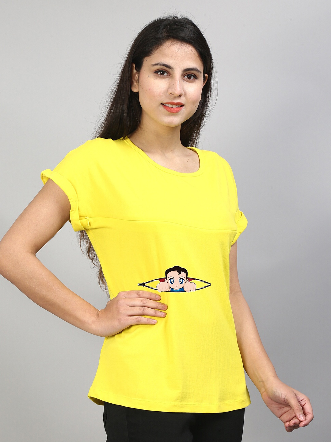 

SillyBoom Printed Extended Sleeves Cotton Feeding T-shirt, Yellow