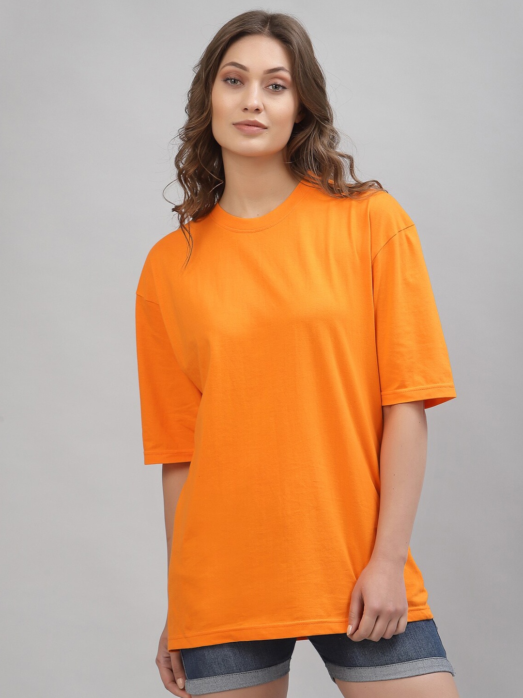 

Gavin Paris Unisex Round Neck Drop-Shoulder Cotton Oversized T-shirt, Orange