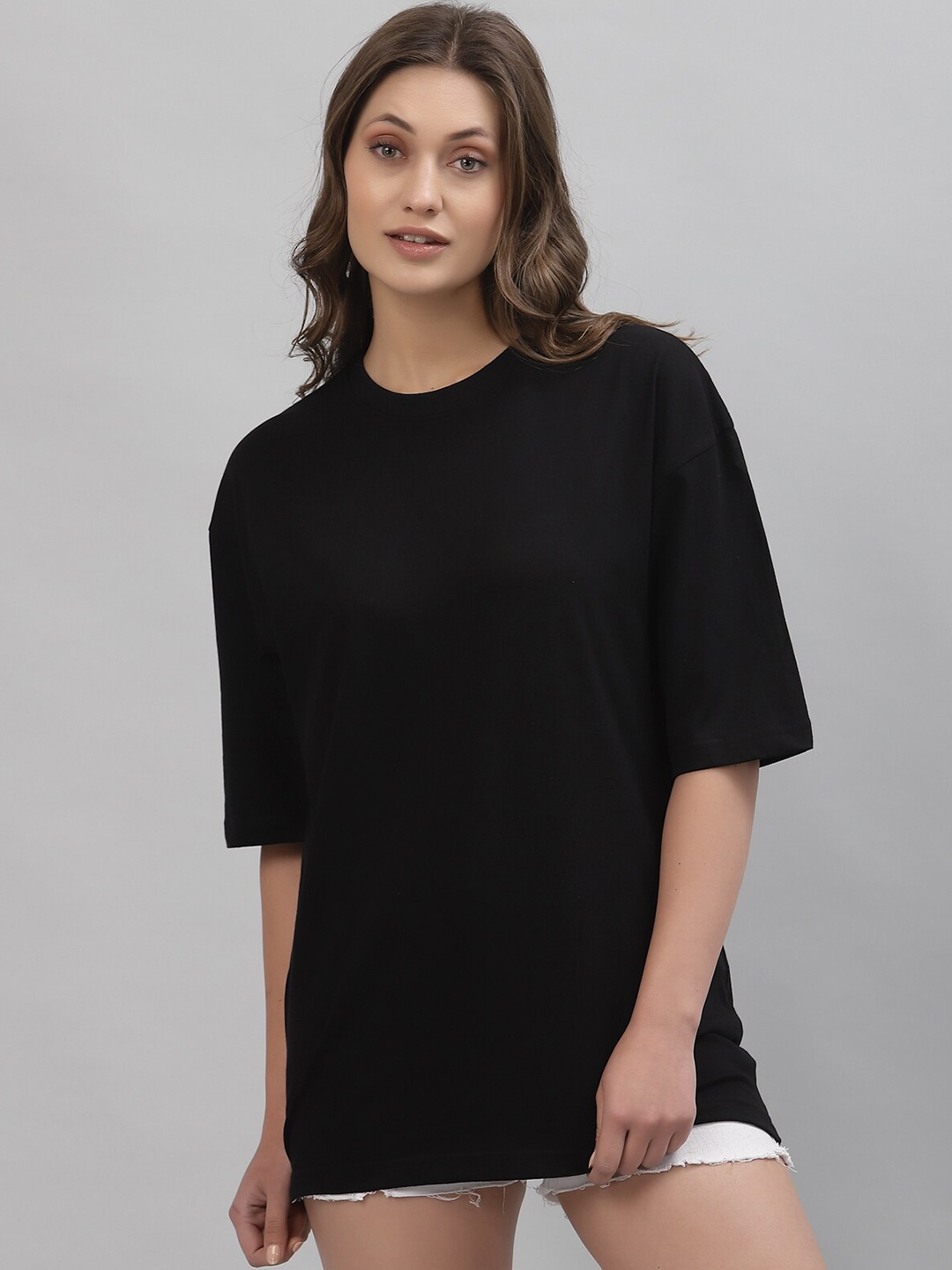 

Gavin Paris Unisex Round Neck Drop-Shoulder Cotton Oversized T-shirt, Black