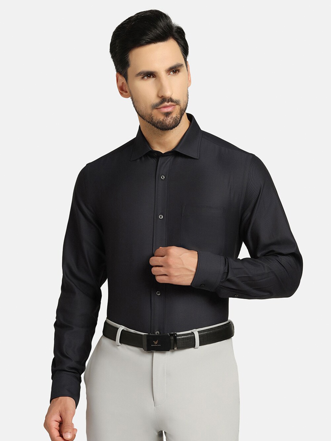 

Blackberrys Men India Slim Fit Temp Tech Formal Shirt, Black