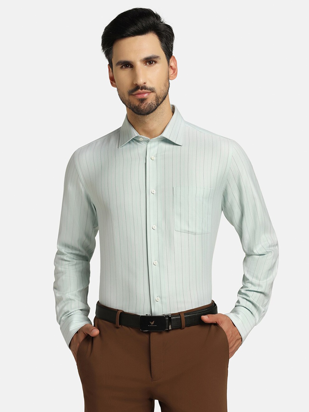 

Blackberrys Men India Slim Fit Temp Tech Formal Shirt, Green