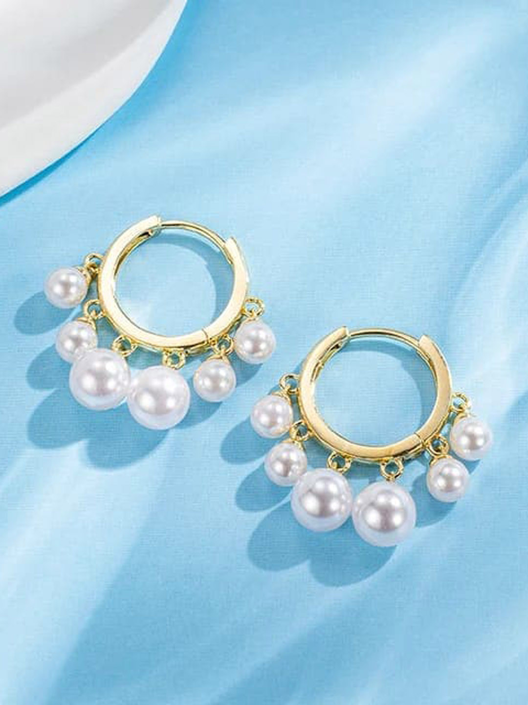 

KRYSTALZ Gold-Plated Oval Studs Earrings