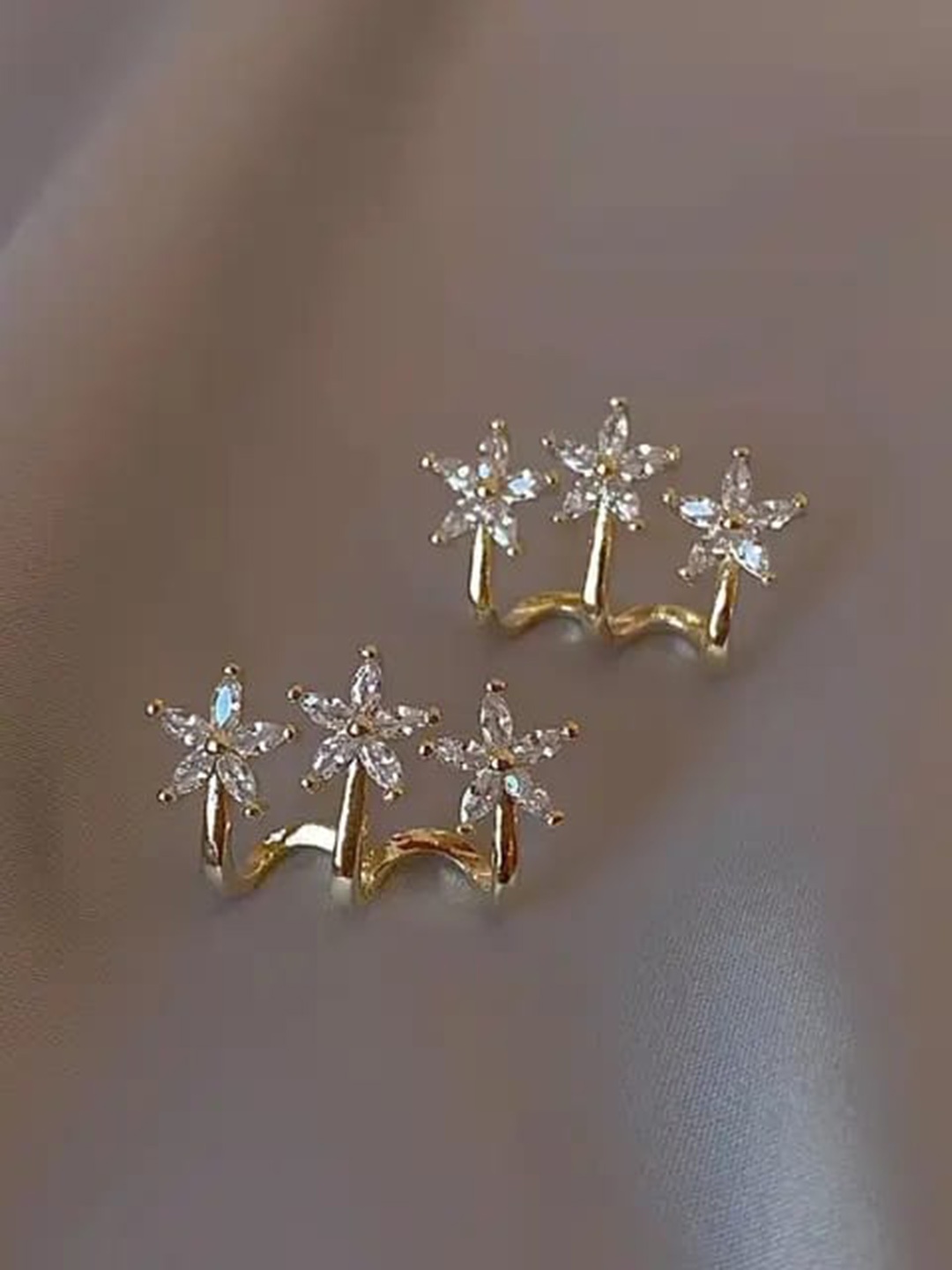 

KRYSTALZ Gold-Plated Star Shaped Studs Earrings
