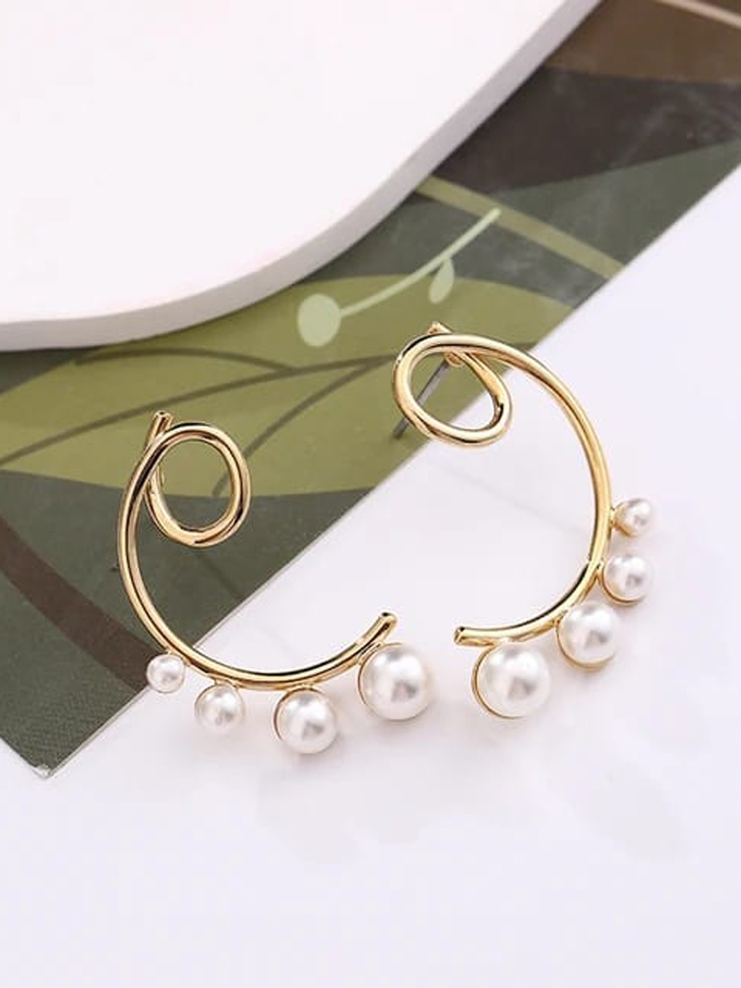 

KRYSTALZ Gold-Plated Circular Drop Earrings