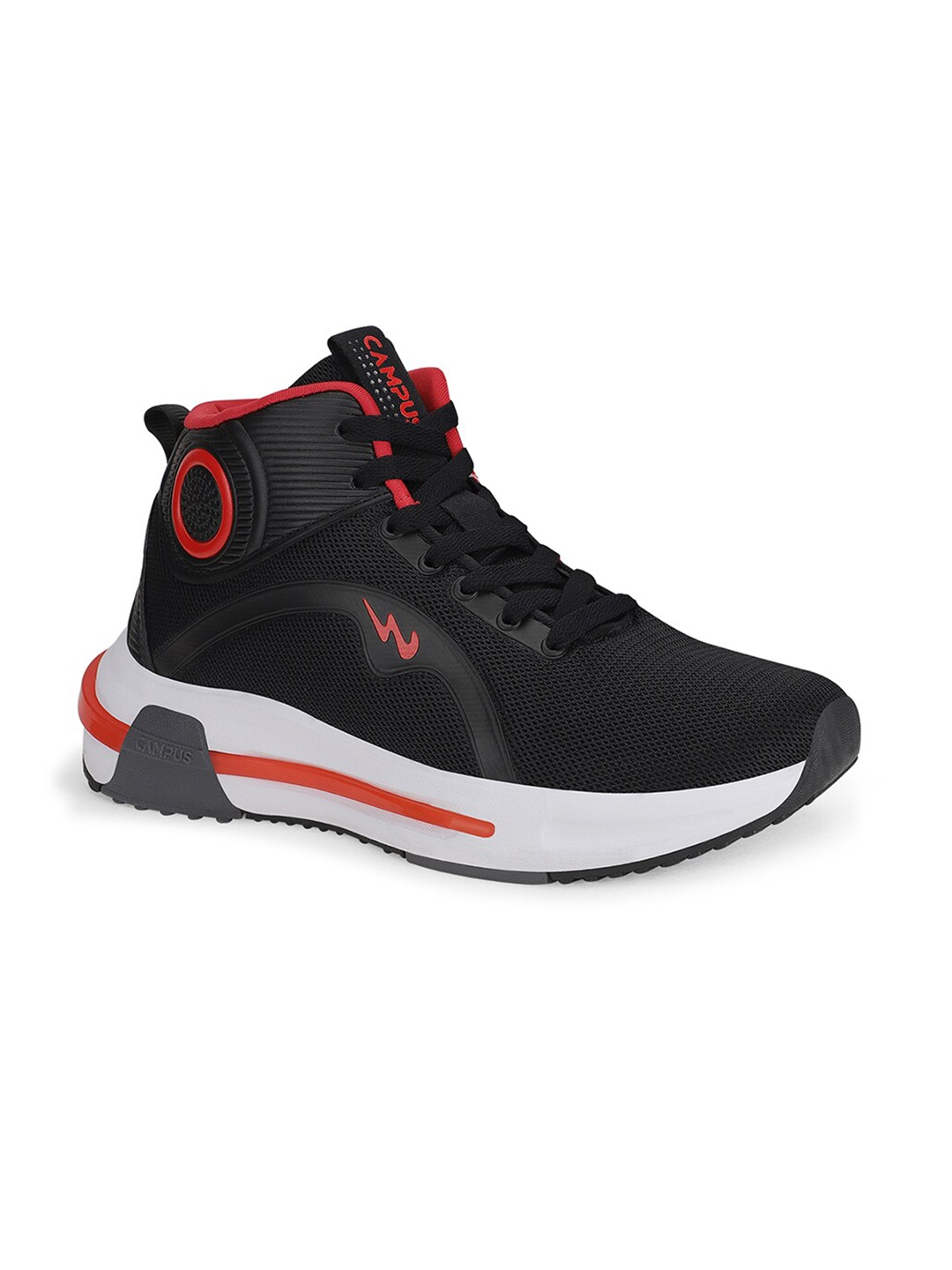 

Campus Men Mesh Mid-Top Running Marking Shoes, Black