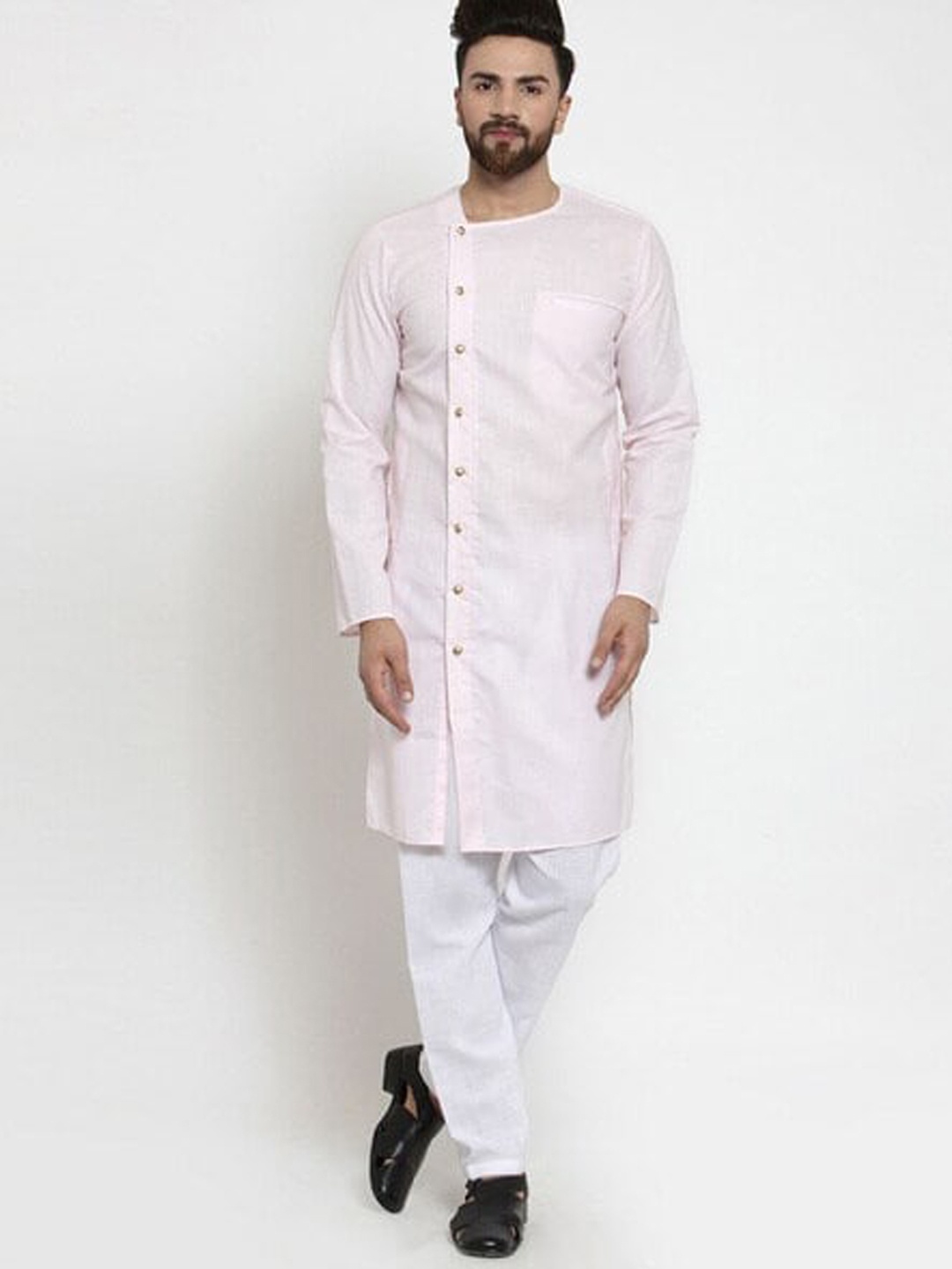 

TREEMODA Regular Linen Kurta With Pyjamas, Pink
