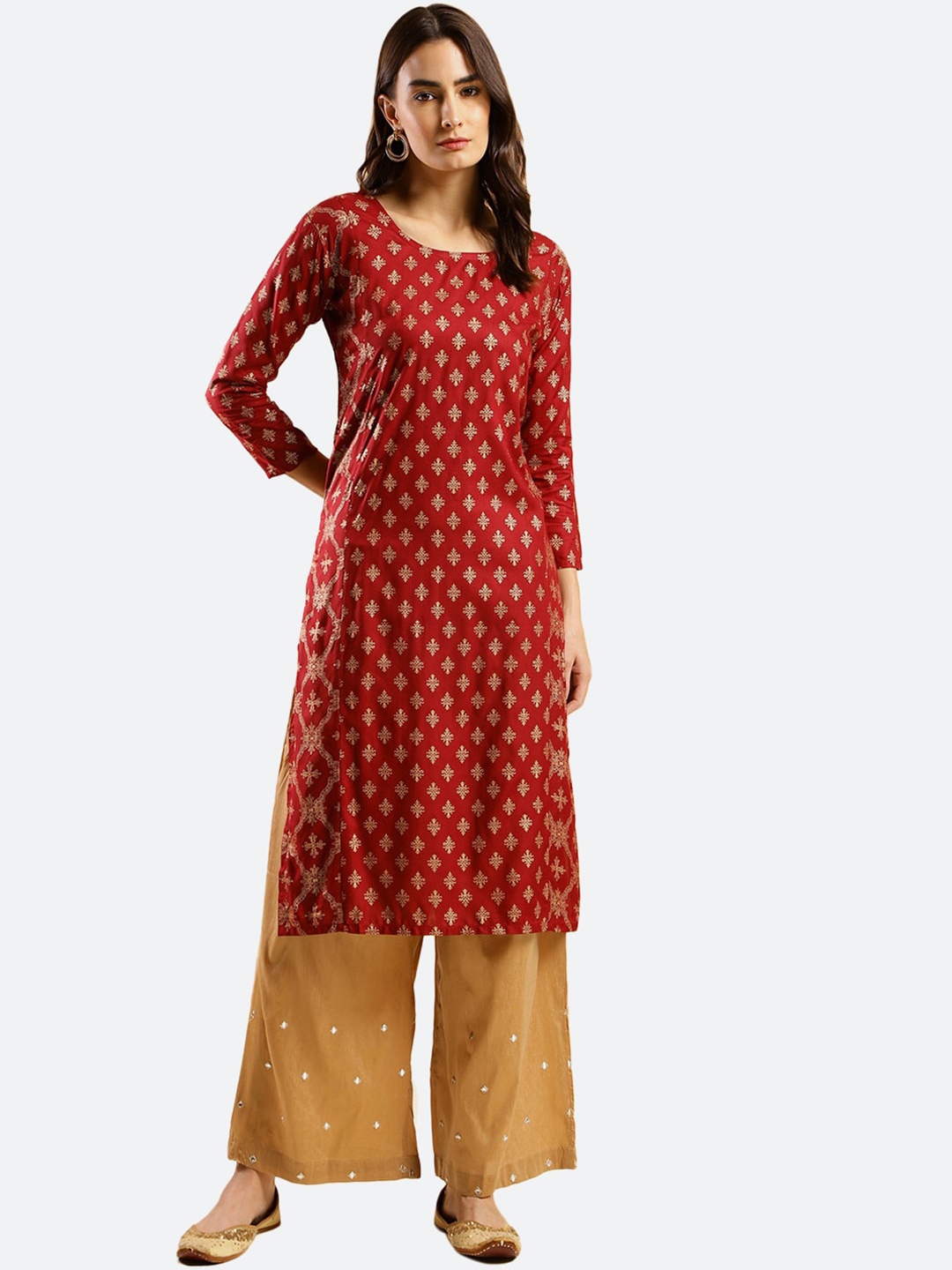 

Anubhutee Ethnic Motifs Printed Kurta, Maroon