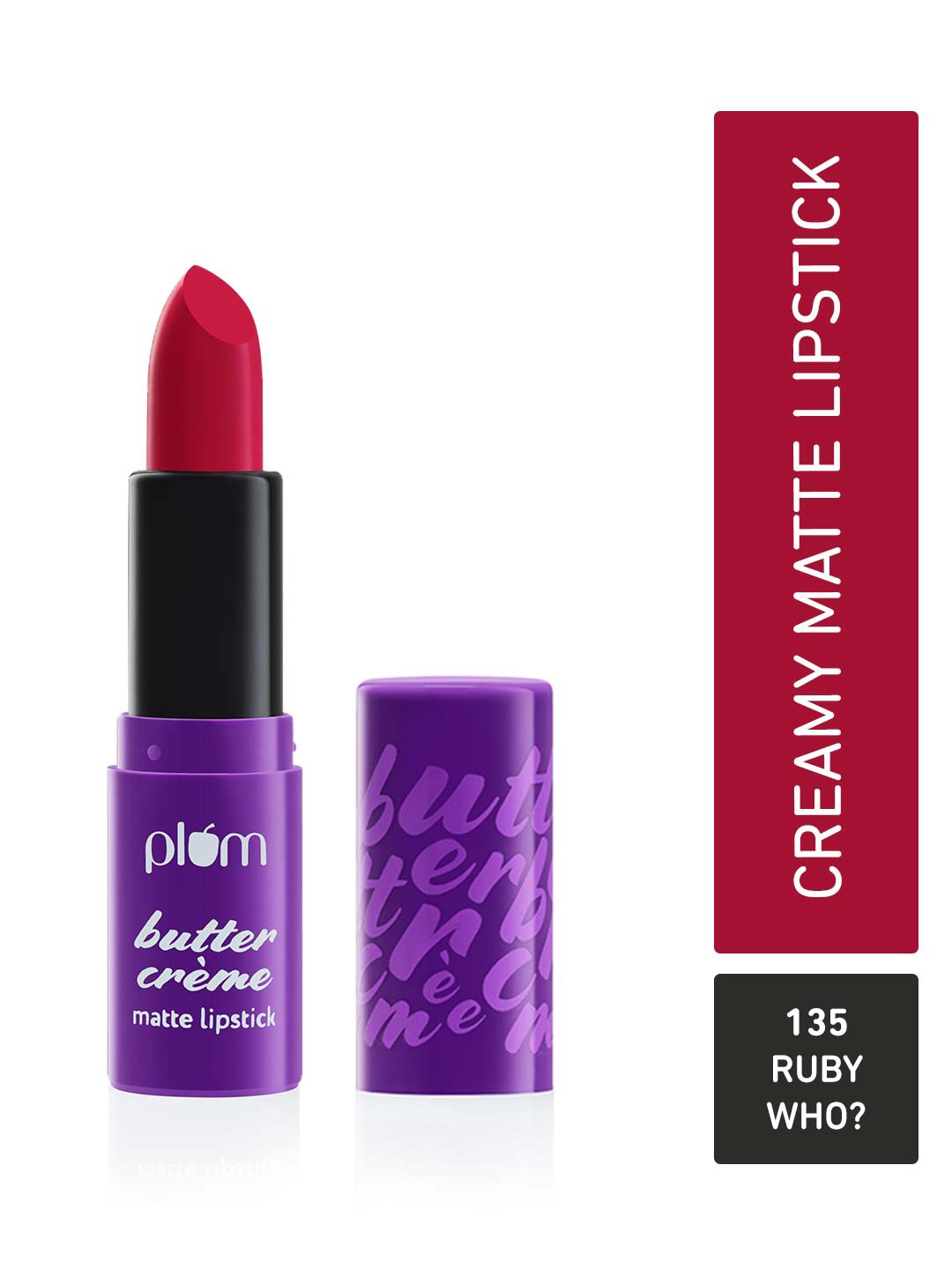 

Plum Butter Creme Highly Pigmented Lightweight Matte Lipstick - Ruby Who 135, Red